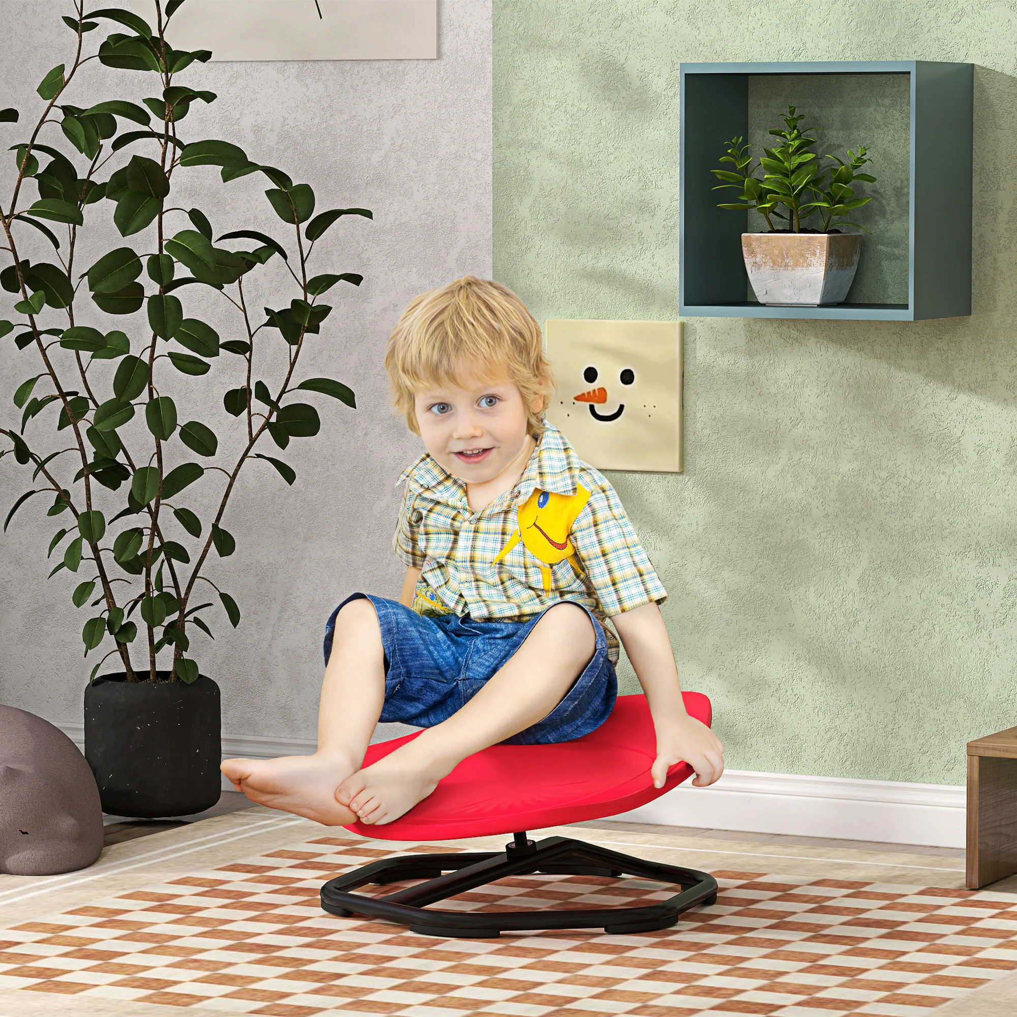 AIYAPLAY Spinning Chair For Autism Sit And Spin, Coordination & Balance, Red - Image 3