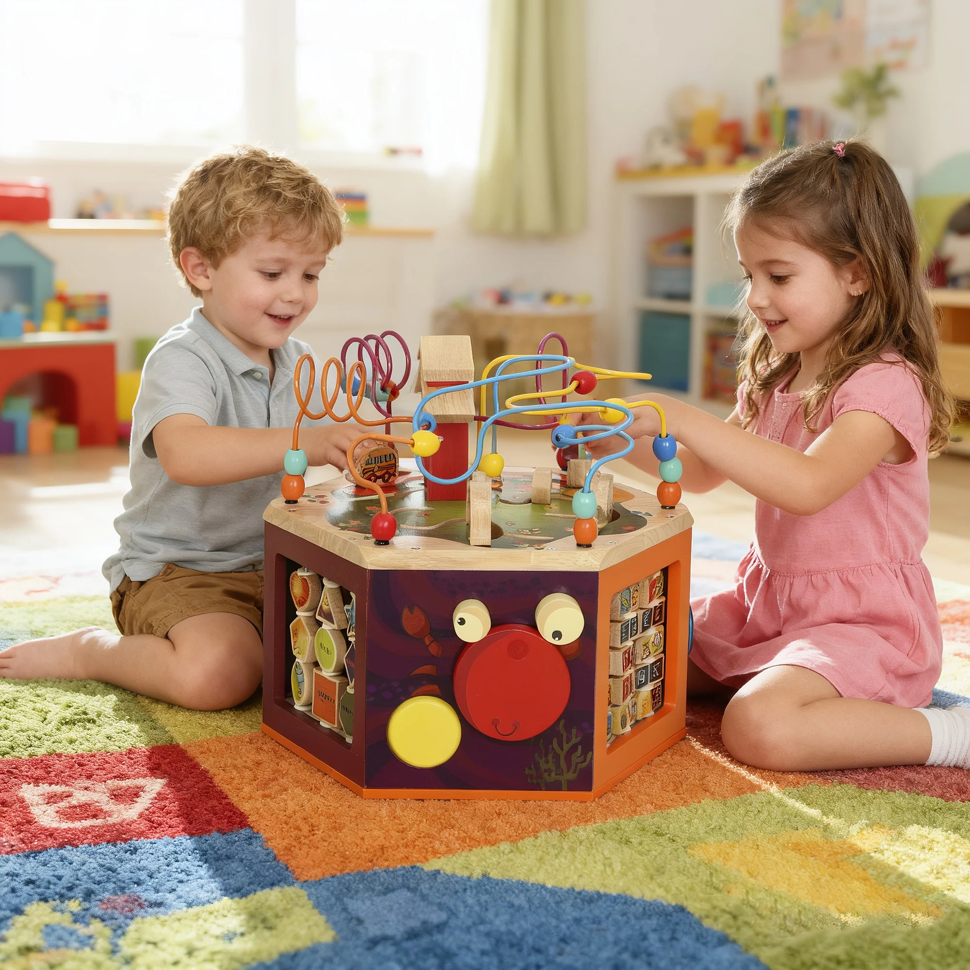 AIYAPLAY Wooden Activity Cube, 8 in 1 Baby Activity Cube Toys for 18M+ - Image 7