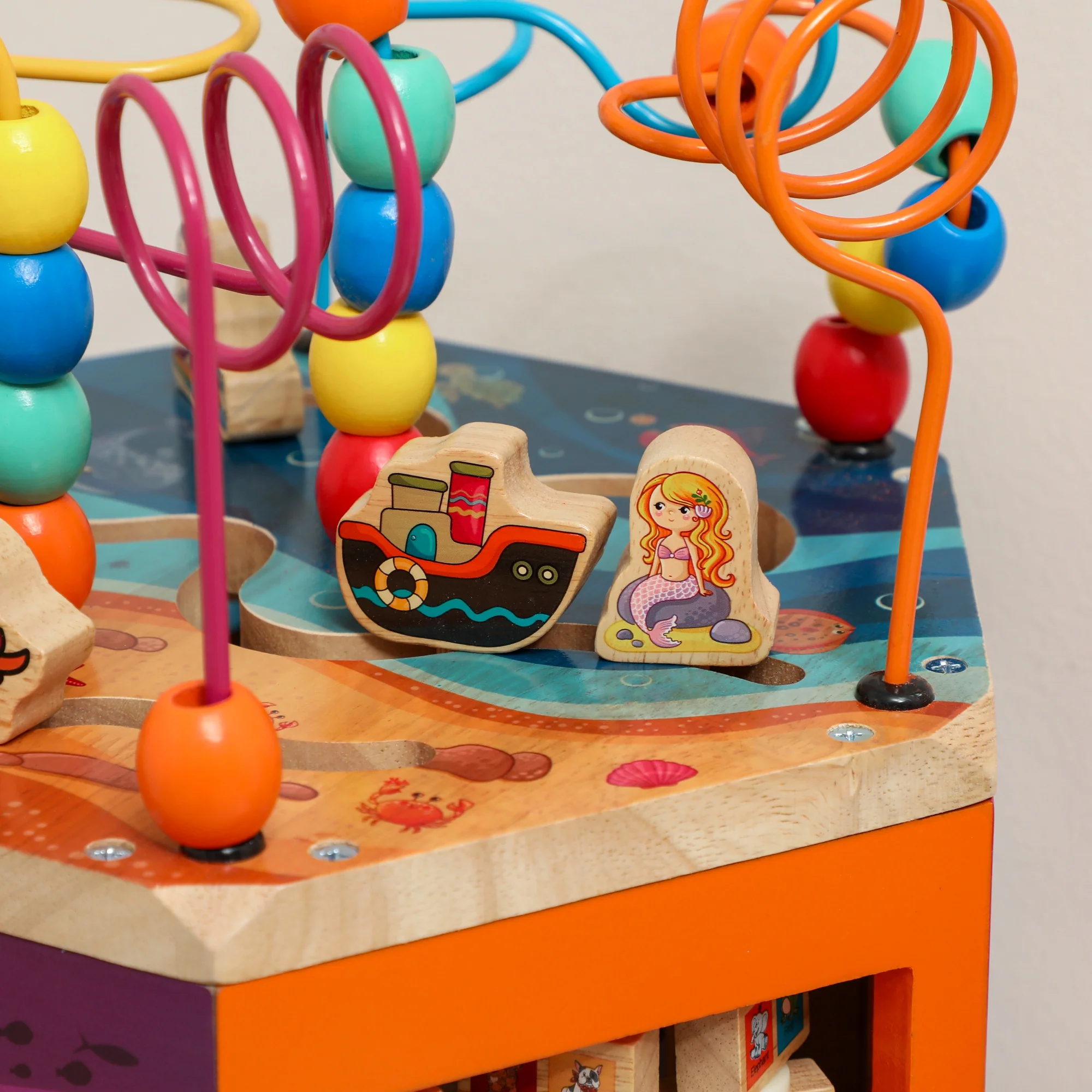 AIYAPLAY Wooden Activity Cube for Toddlers 18+ Months with Bead Maze - Image 9