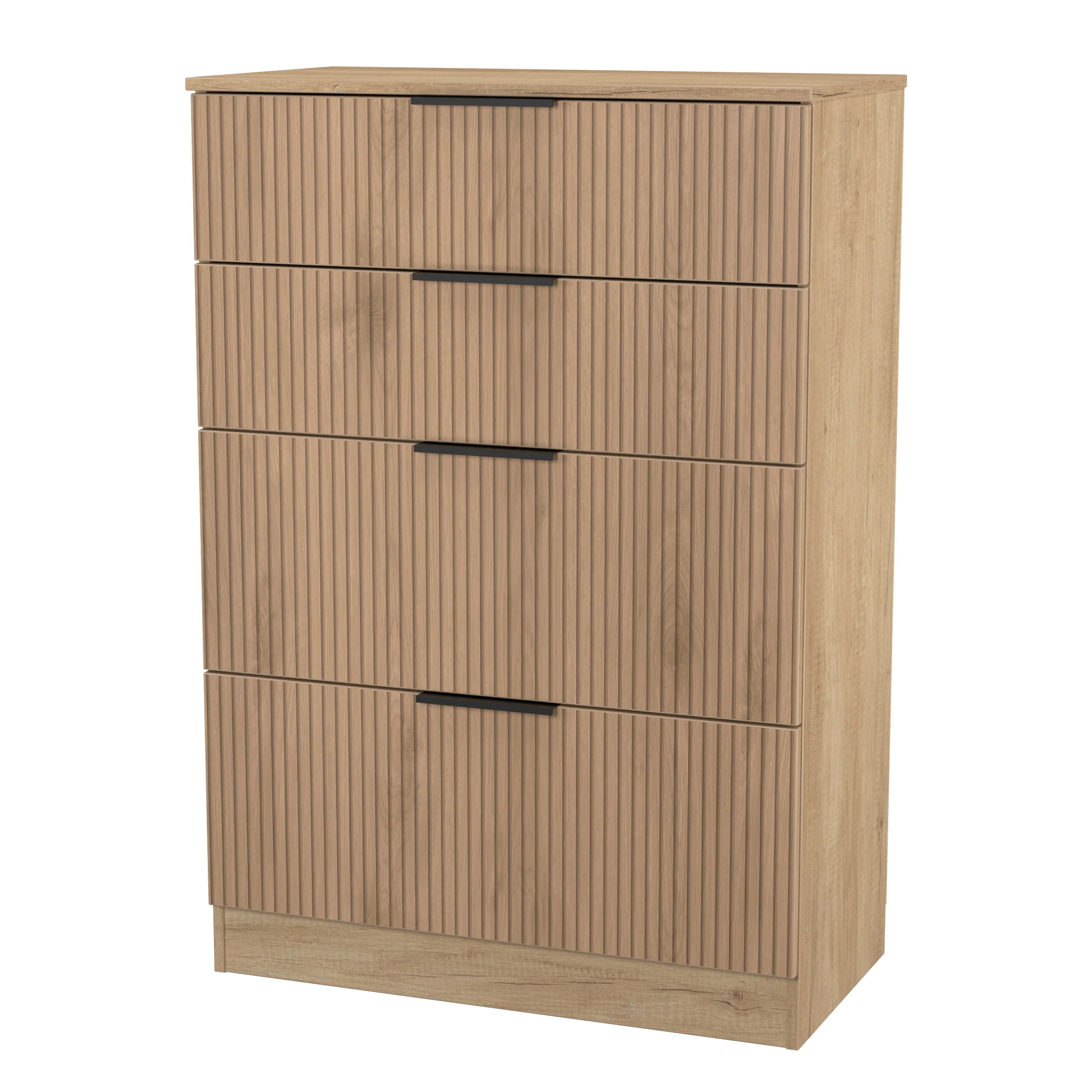 Alaska Ready Assembled 4 Drawer Deep Chest in Slat Effect & Nebraska Oak - Image 3