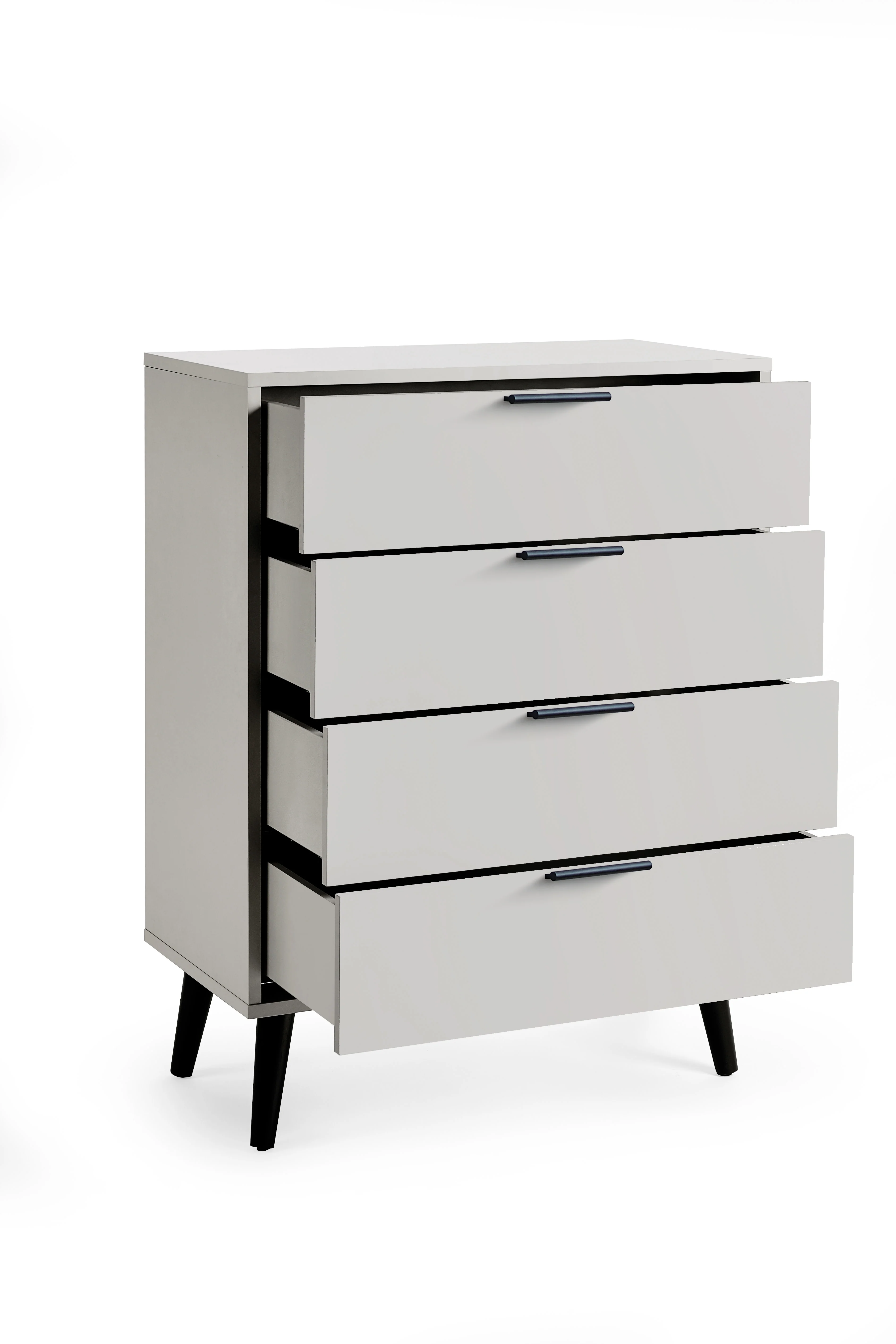 Alba 4 Drawer Wide Chest - Silk Grey - Image 3