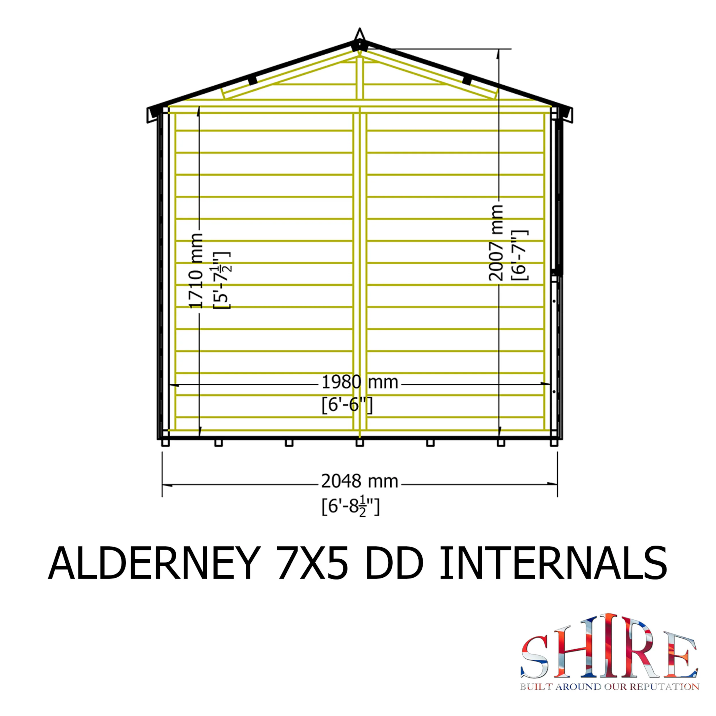 Alderney 7 X 5 Shiplap Apex Shed - Image 10