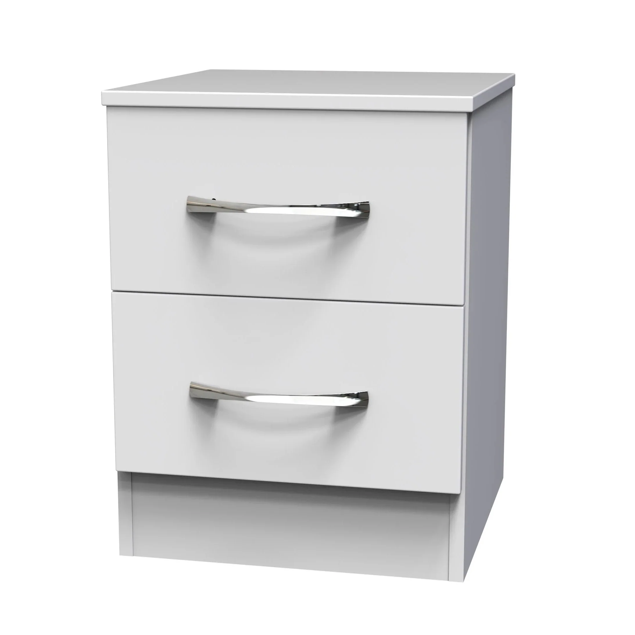 Alton Ready Assembled 2 Drawer Bedside Cabinet in White Matt - Image 2