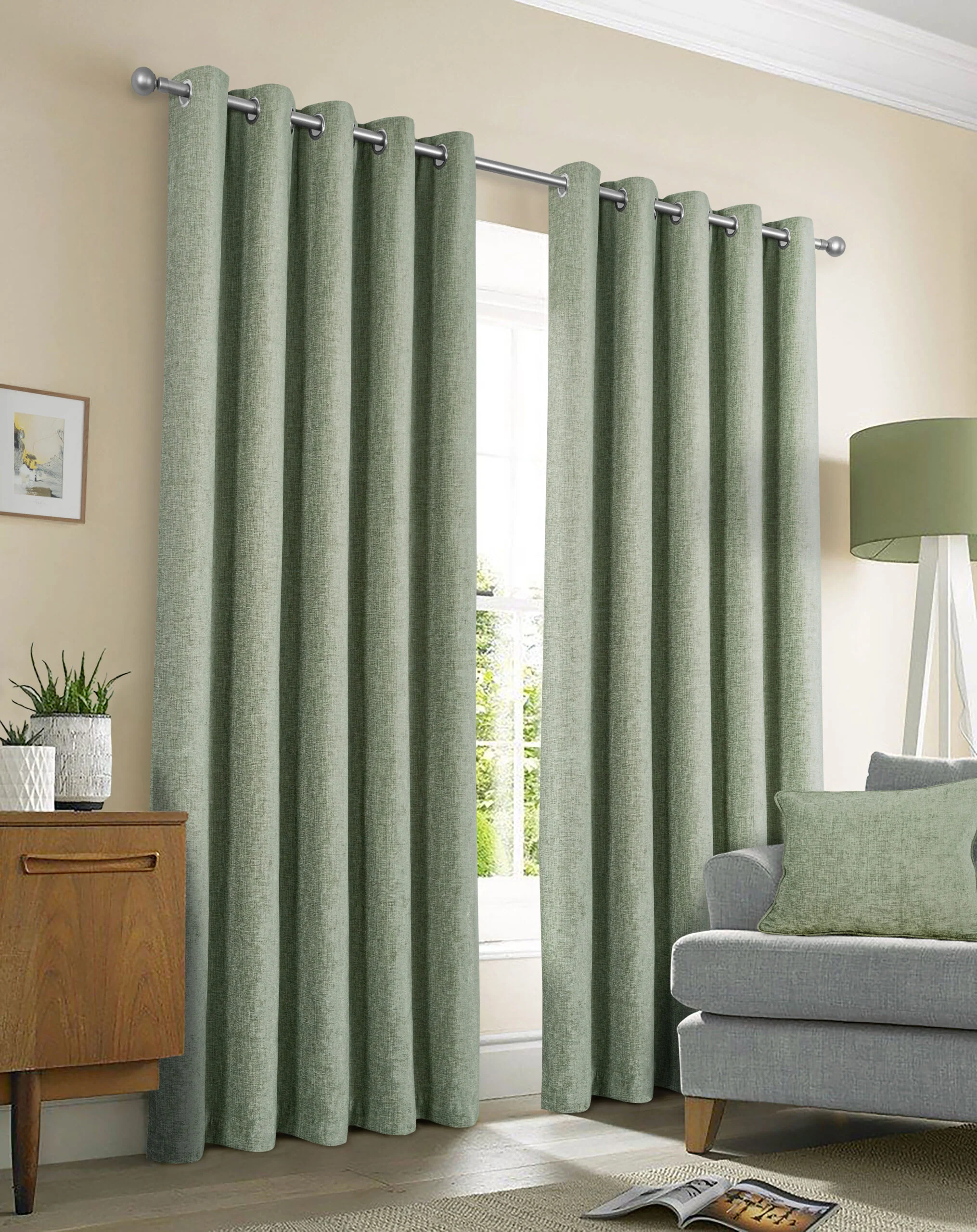 AMBERLEY SAGE DOOR CURTAIN 66 X 84 - Image 2