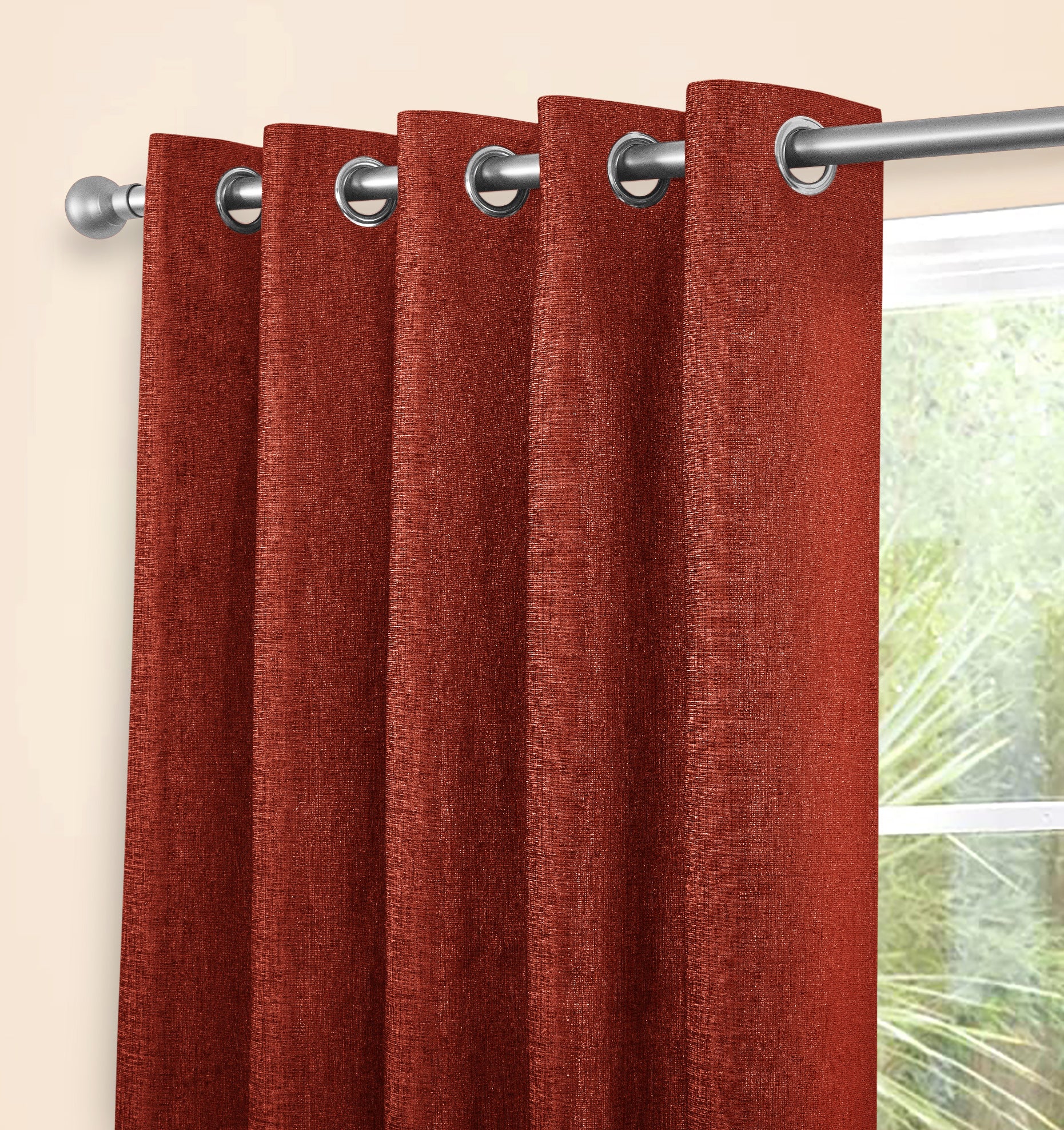AMBERLEY TERRACOTTA EYELET CURTAINS THERMAL - Image 2