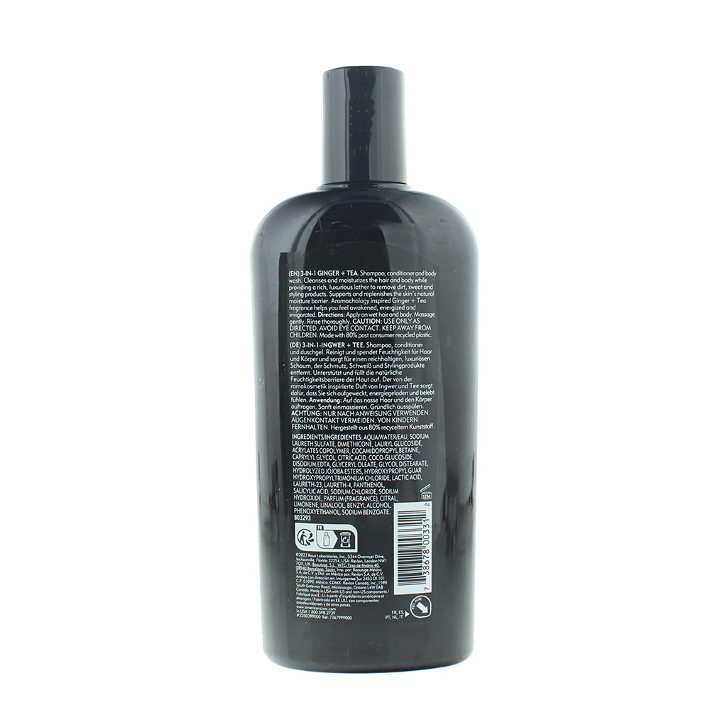 American Crew 3-In-1 Ginger + Tea Shampoo 450ml - Image 2