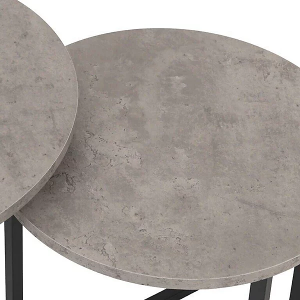 ATHENS ROUND 3PC NEST OF TABLES - CONCRETE EFFECT - Image 4