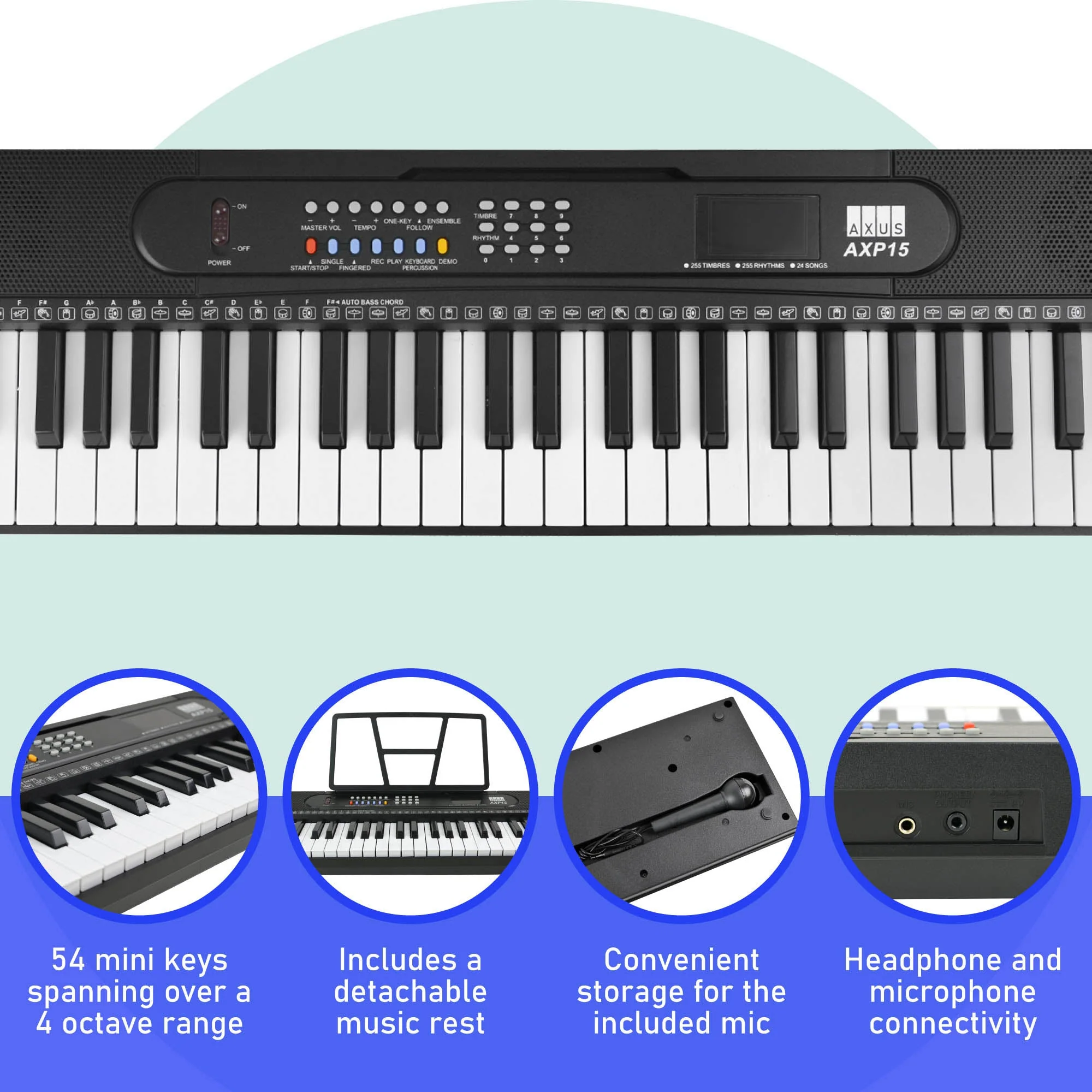 Axus 54 Mini Key Portable Keyboard - Image 2