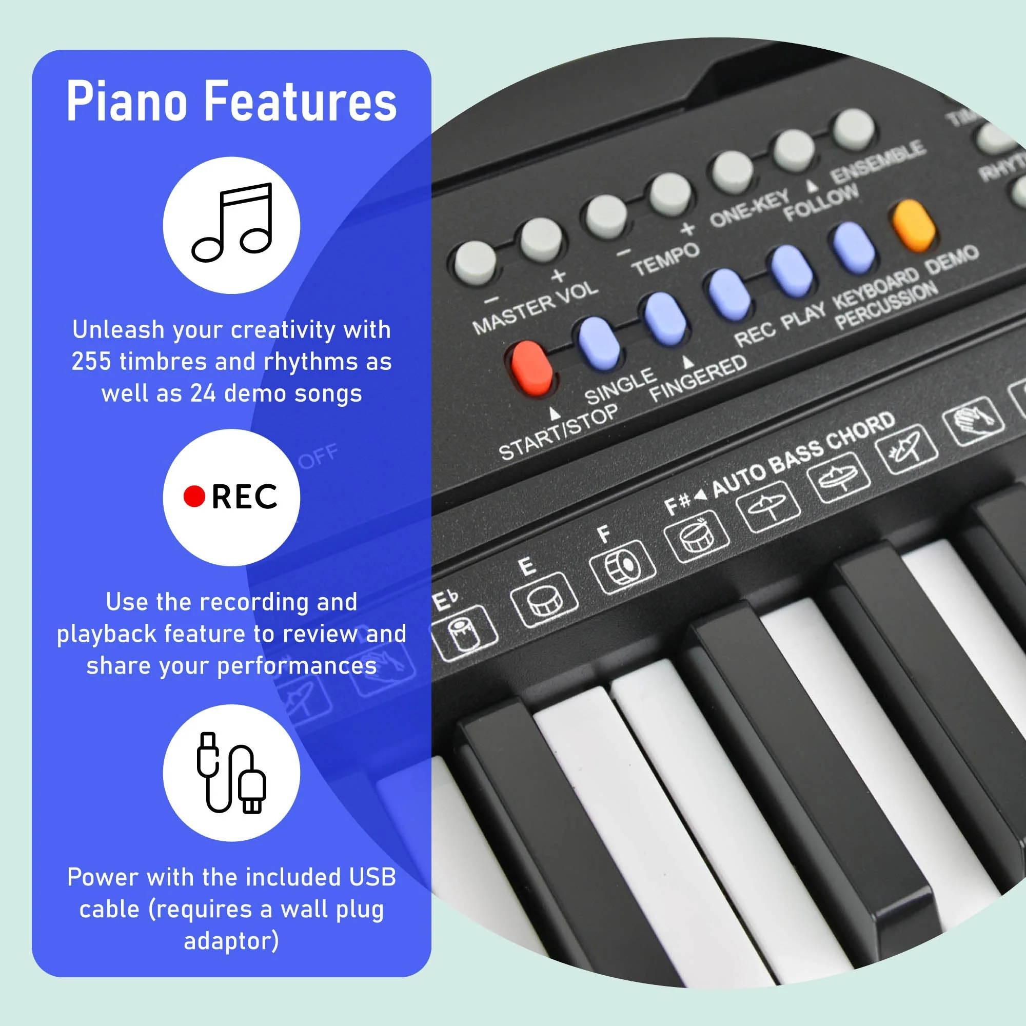 Axus 54 Mini Key Portable Keyboard - Image 3