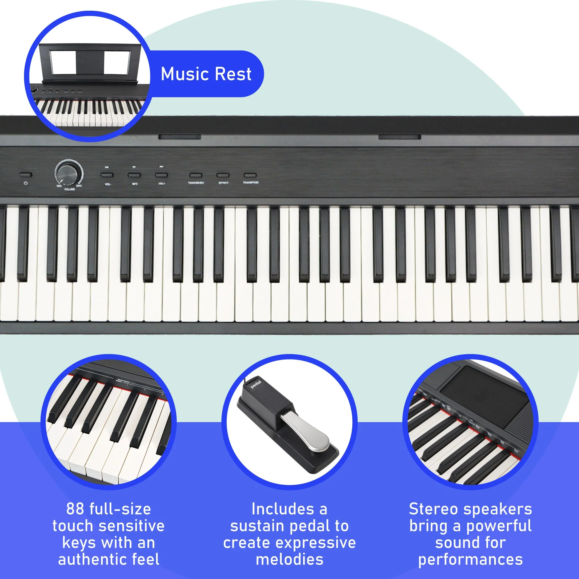 Axus 88 Note Digital Stage Piano - Image 2