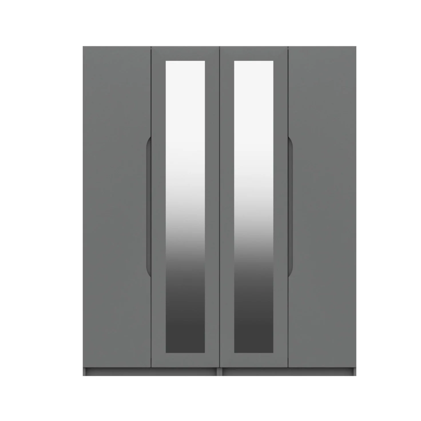 Balagio Ready Assembled Wardrobe with 4 Doors & 2 Mirrors - Dusk Grey Gloss - Image 4