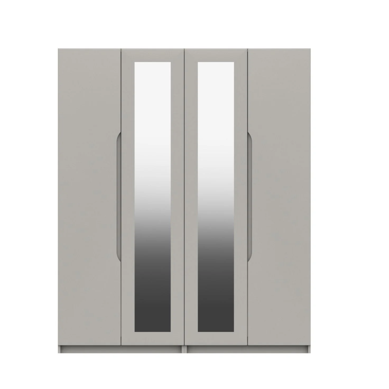 Balagio Ready Assembled Wardrobe with 4 Doors & 2 Mirrors - Light Grey Gloss - Image 4