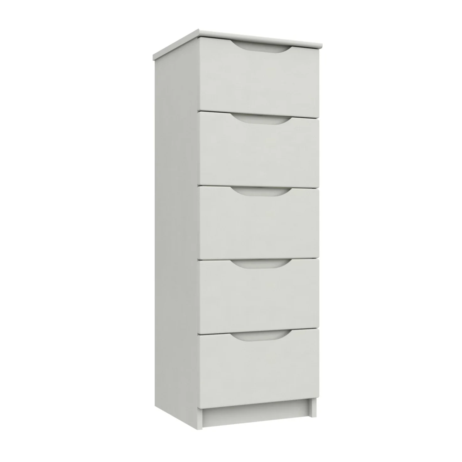 Balagio Ready Assembled Chest of Drawers with 5 Drawers Tallboy - White Gloss - Image 3
