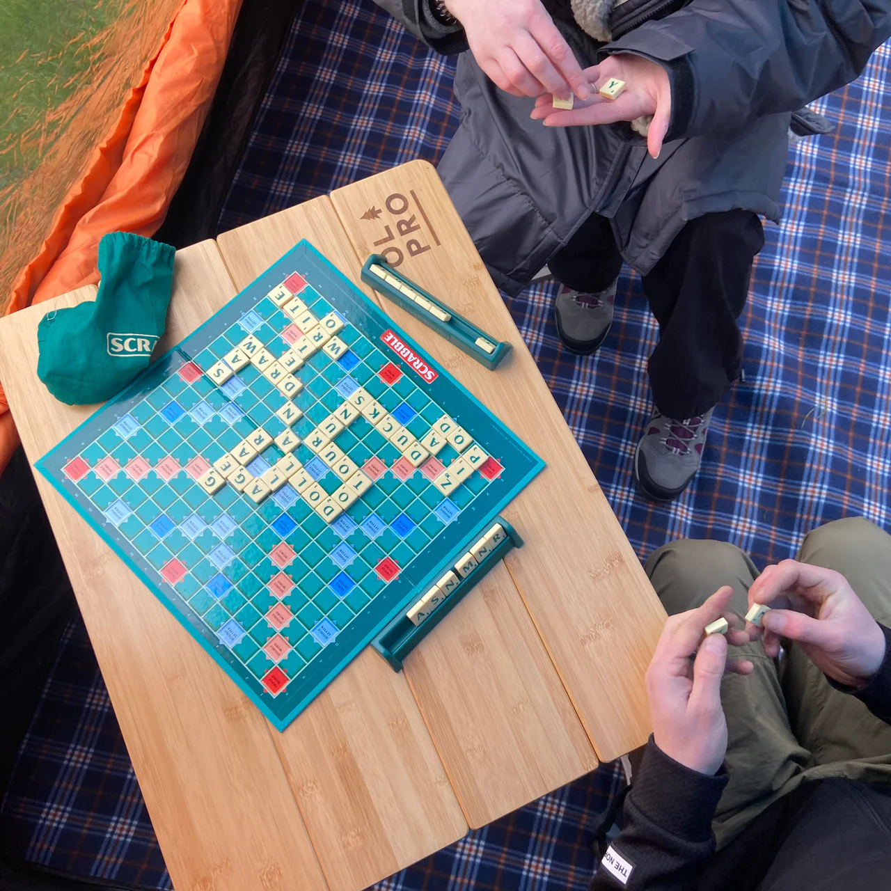 Bamboo Camping Table 4 Folding 80cm x 60cm - Image 3