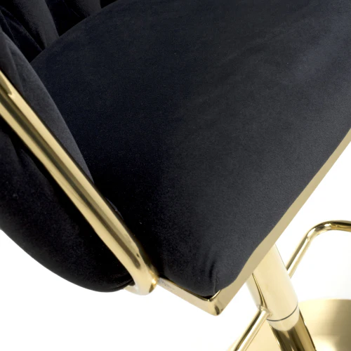 Bellaire Brushed Velvet Black Bar Stool - Image 6