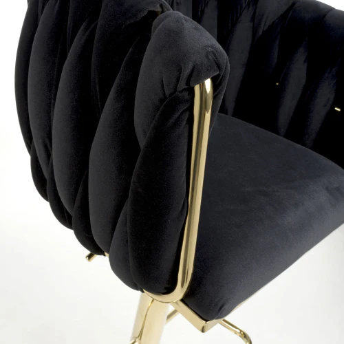 Bellaire Brushed Velvet Black Bar Stool - Image 9