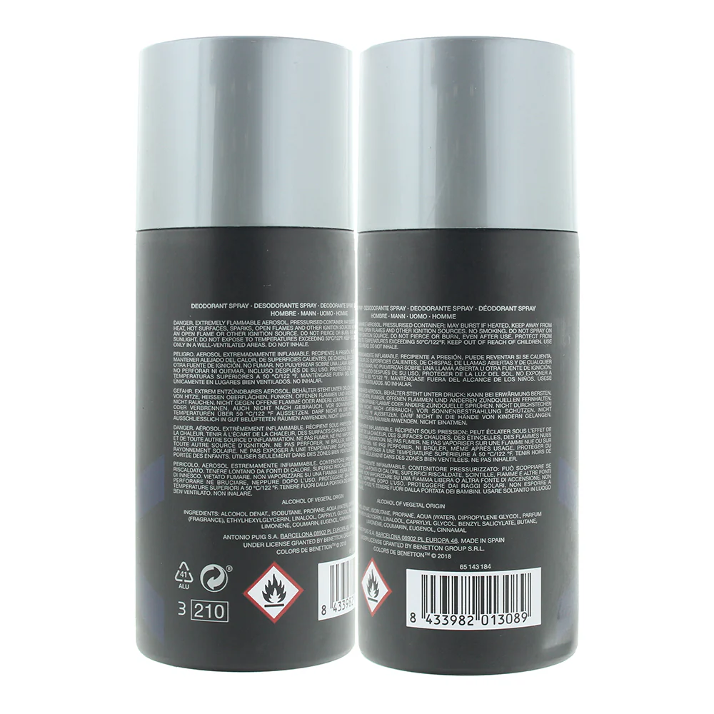 Benetton Colors Man Black Deodorant Spray 150ml - Image 2