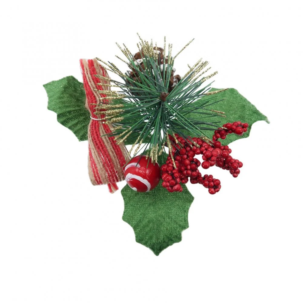 Christmas Sparkle Berry Pine Pick in Black Box 16cm - Red Nordic - Image 2