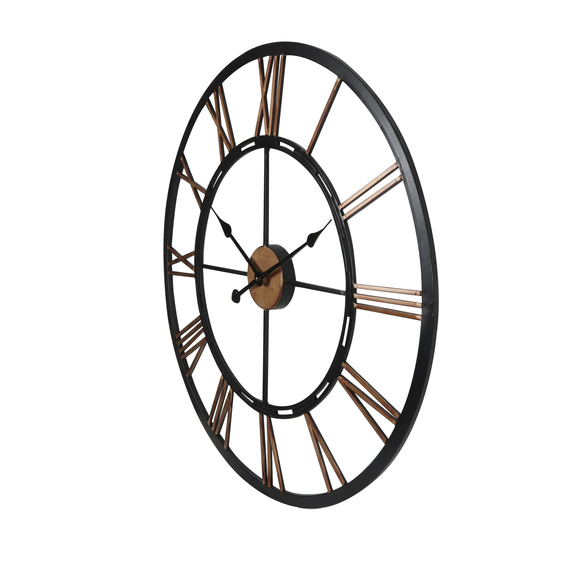 Lewis's Wall Clock with Iron Frame Black and Gold 70.5cm - Image 2