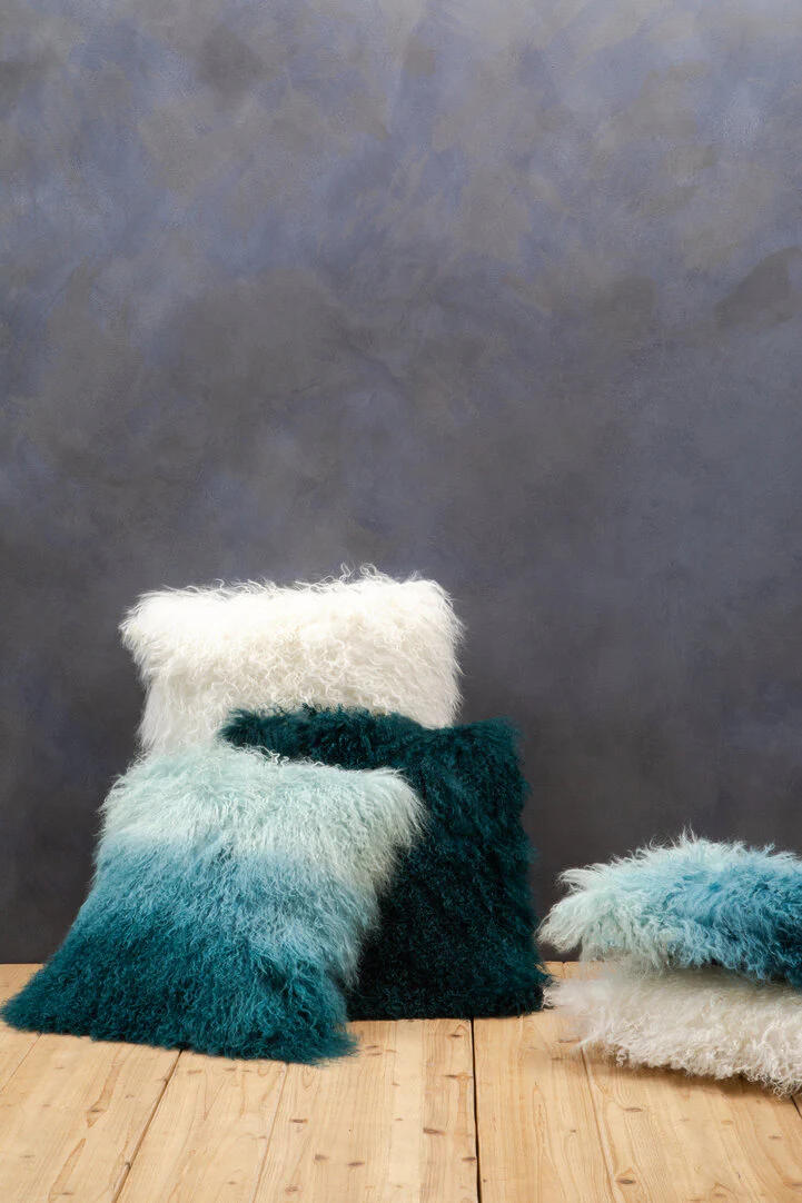 Bosie Mongolian Fur White Rectangular Cushion - Image 2
