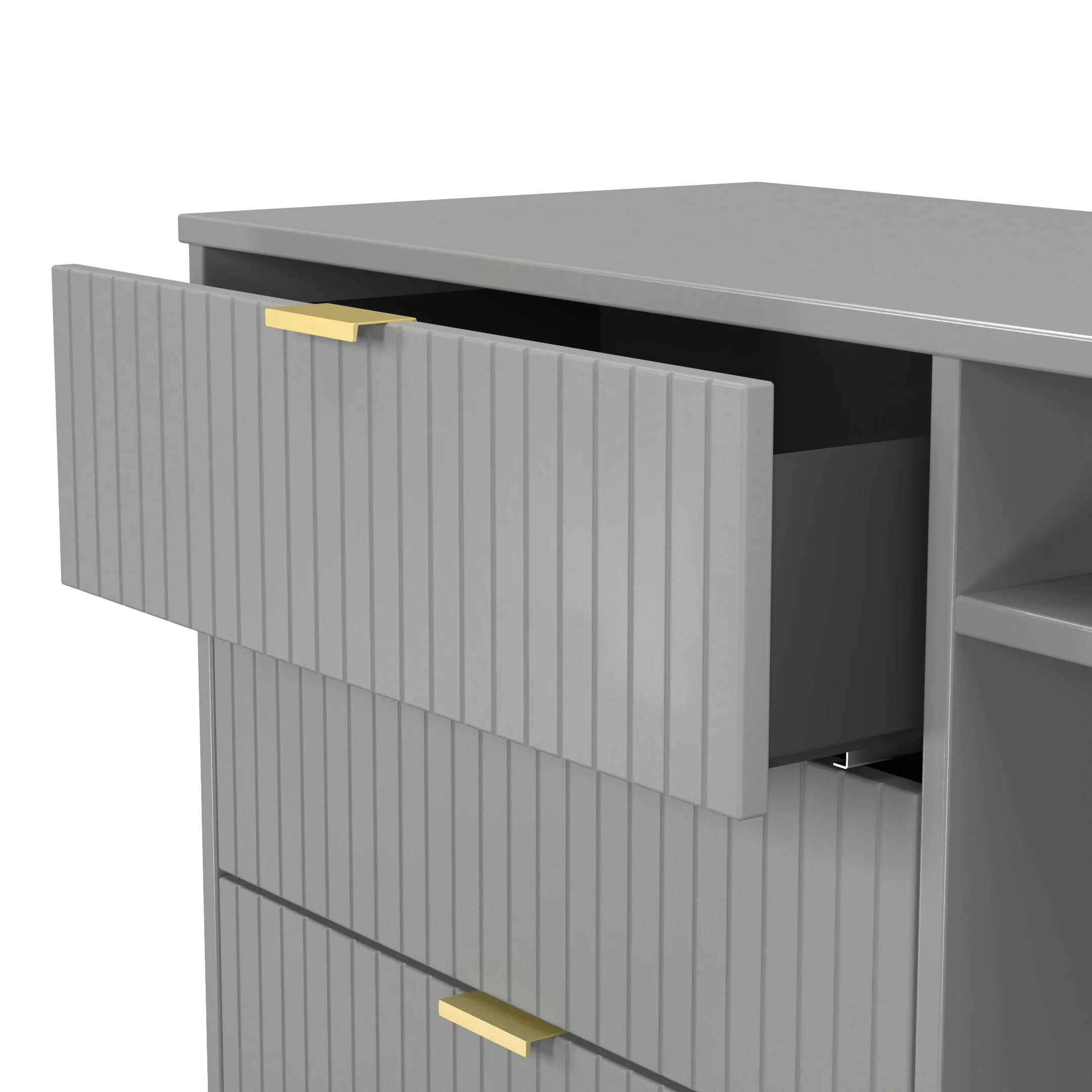 Breda Ready Assembled 3 Drawer TV Unit in Dusk Grey - Image 10