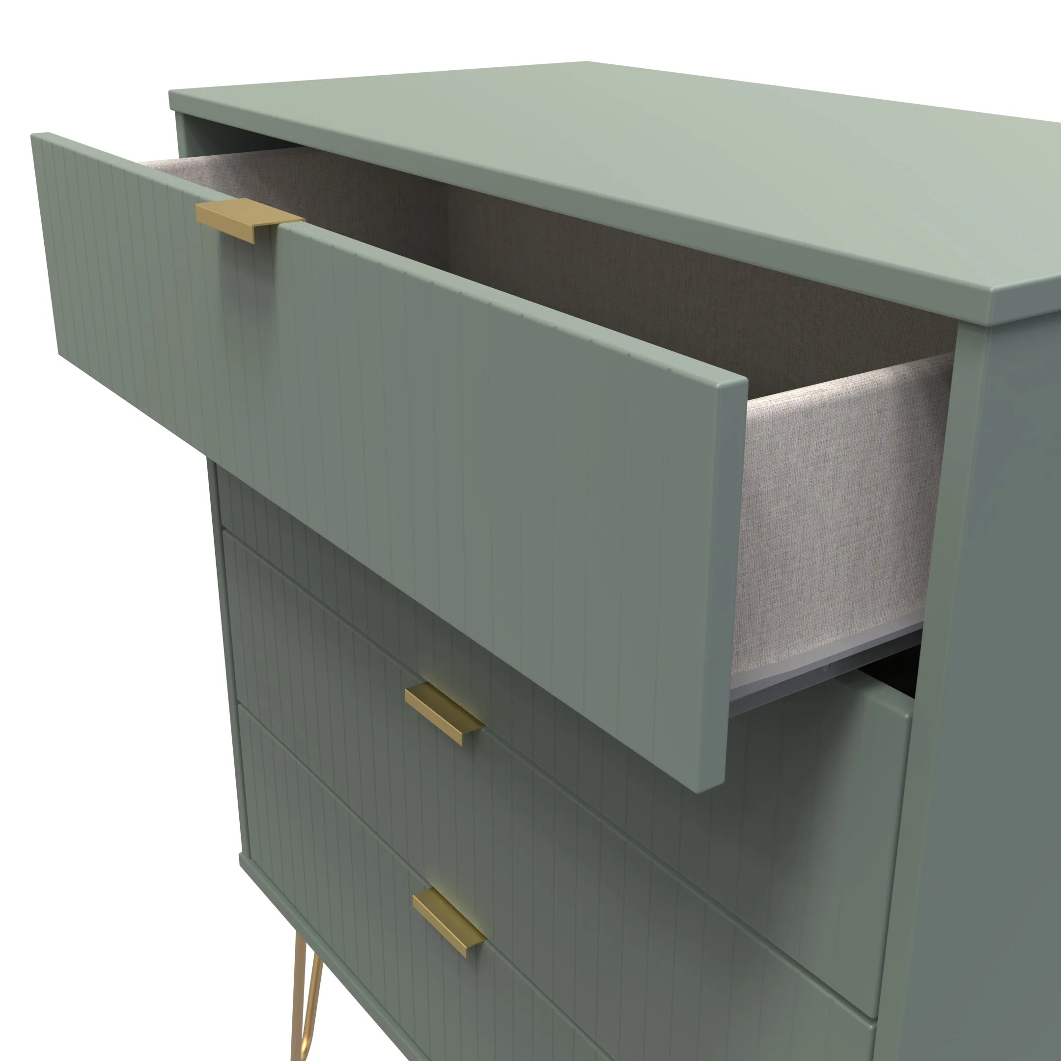 Breda Ready Assembled 4 Drawer Chest in Reed Green - Image 5