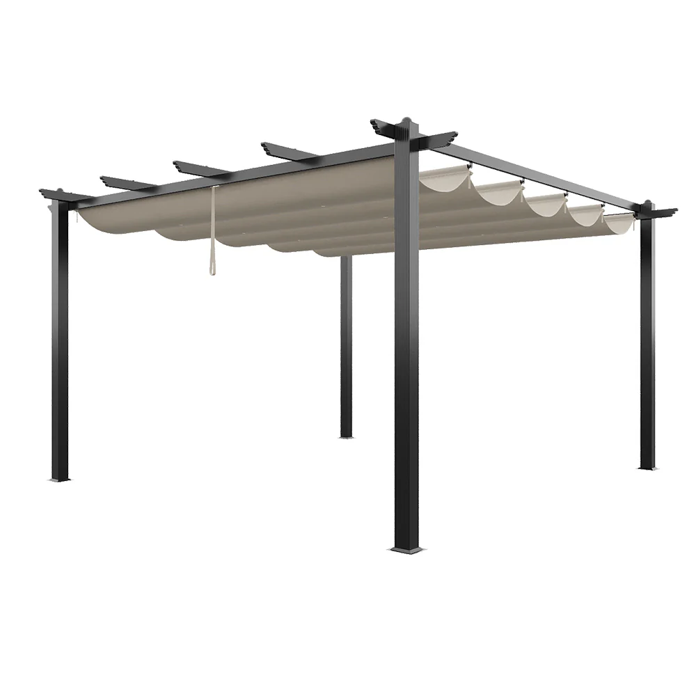Breeins 13x13ft Aluminium Pergola With Retractable Roof