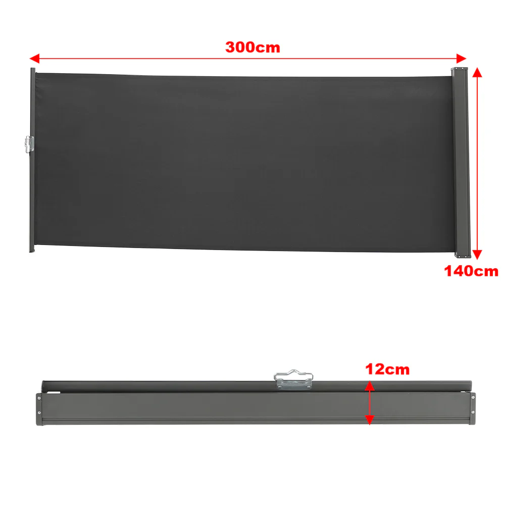 Breeins 300cm Outdoor Patio Retractable Side Awning Balcony Sunshade Blind - Image 4