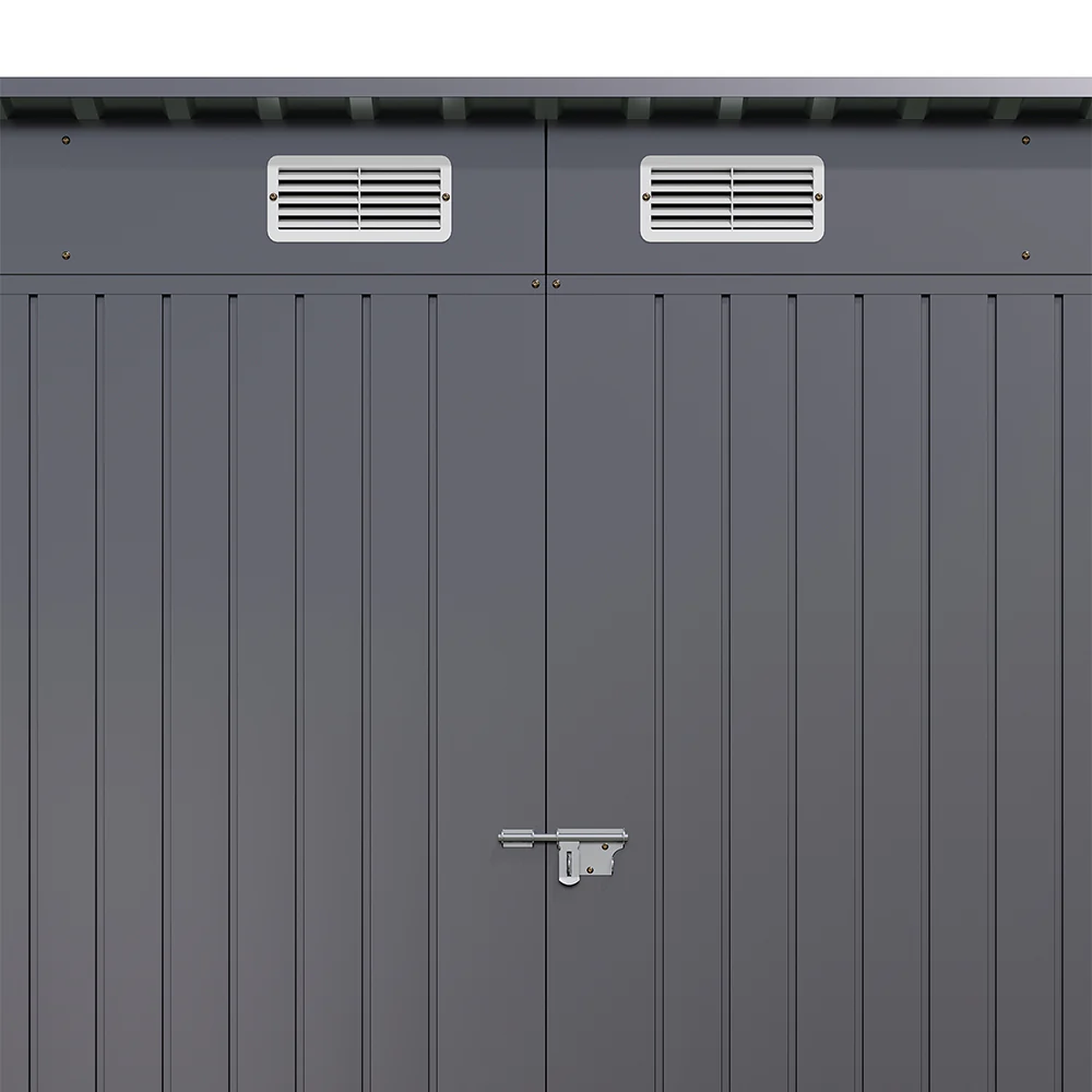 Breeins 4x8ft Outdoor Galvanized Steel Storage Shed - Image 6