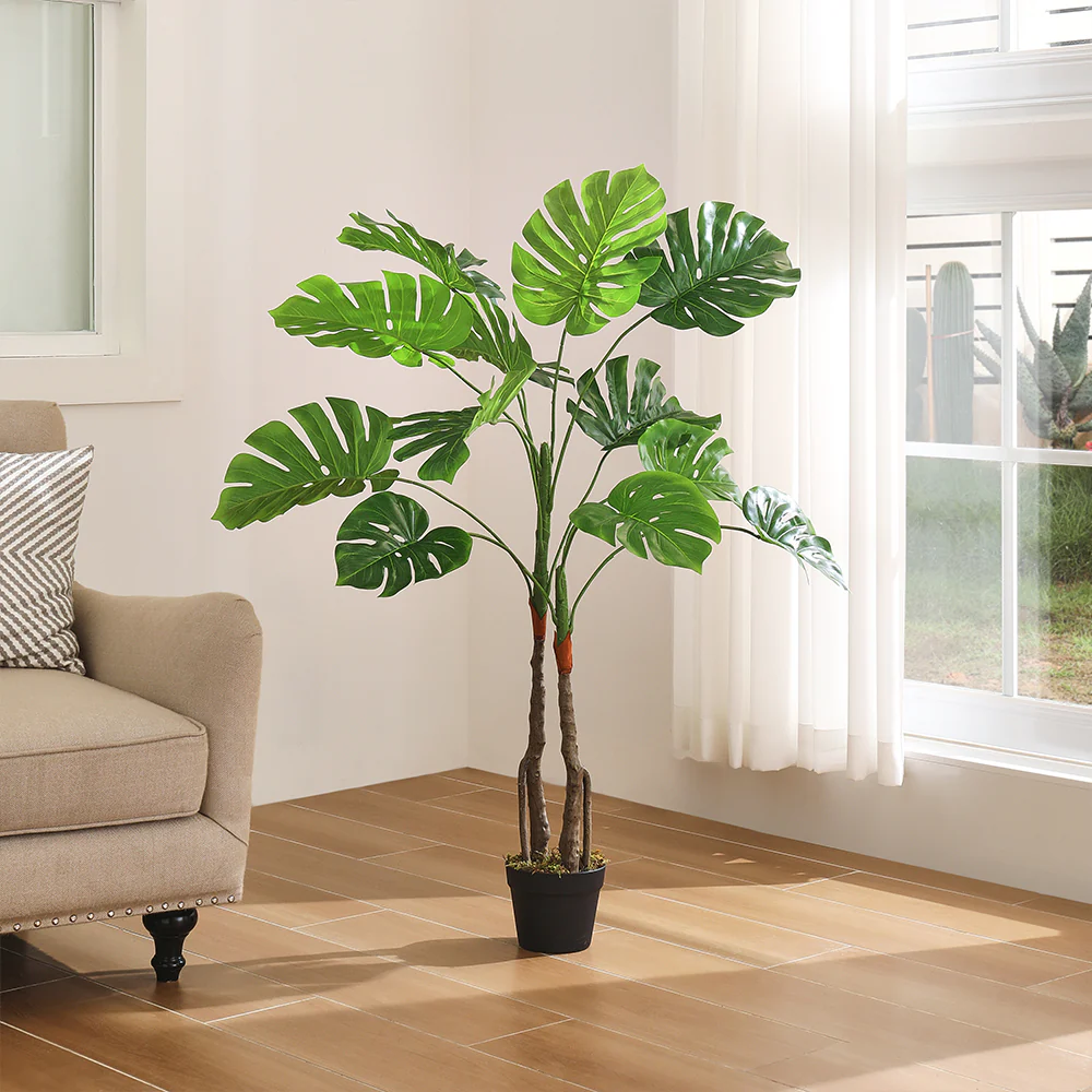 Breeins Artificial Monstera Deliciosa Tree In Pot For Decoration - Image 2