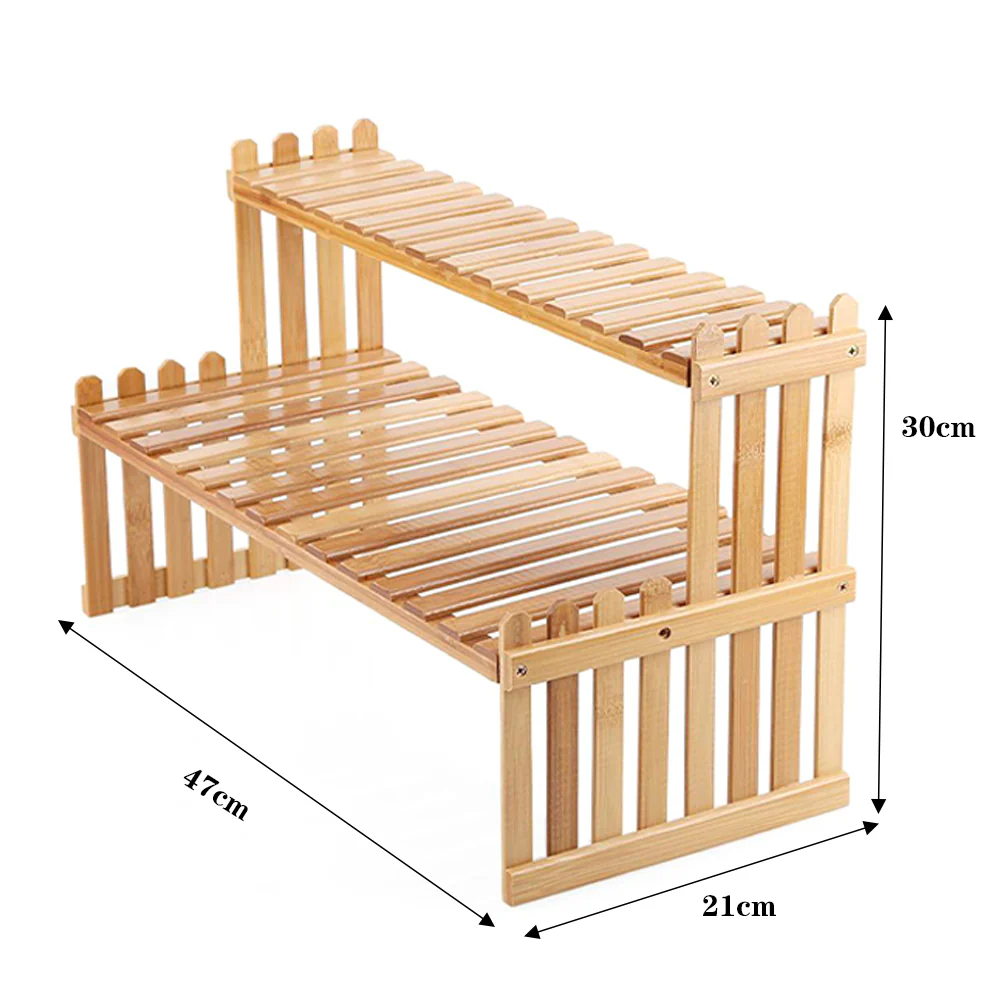 Breeins Compact Wooden Plant Shelf for Desk - Image 6