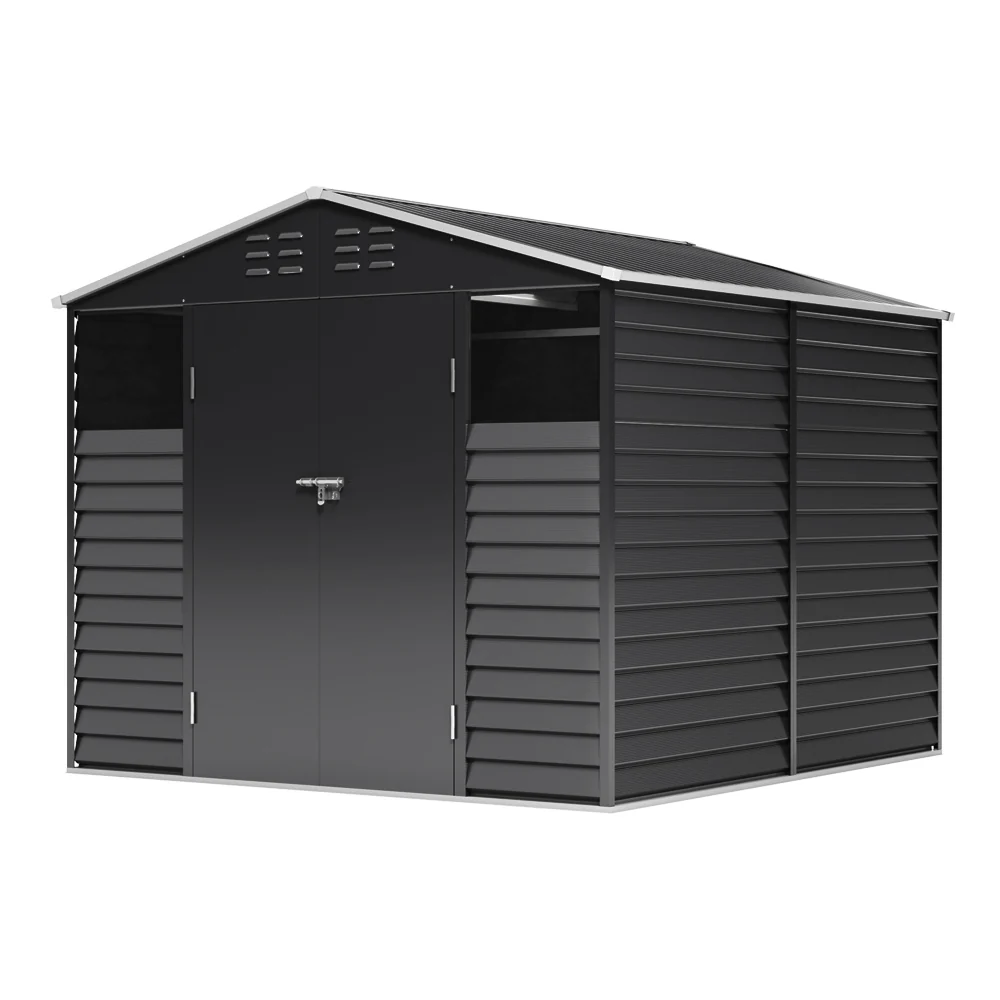 Breeins Durable Charcoal 8 X 8ft Tool Shed With Shelves - Image 3