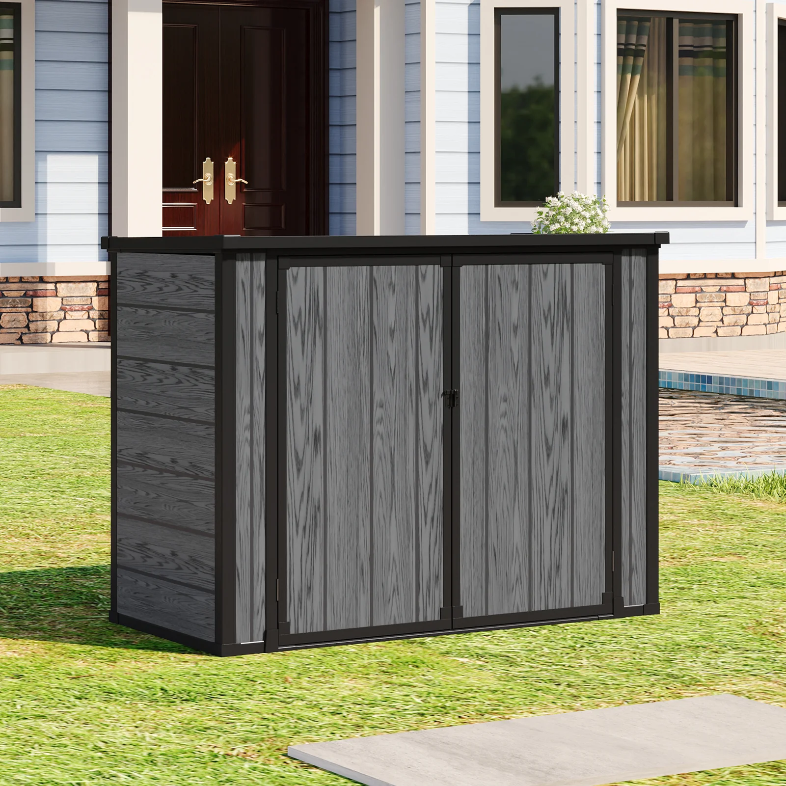 Breeins Garden Bin Tool Storage Shed - Image 2