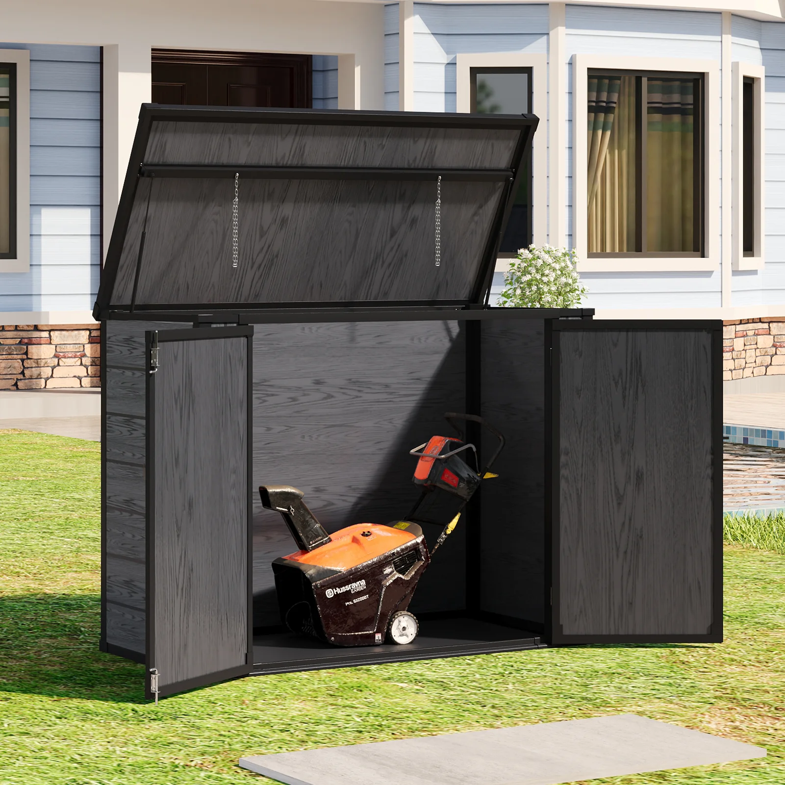 Breeins Garden Bin Tool Storage Shed - Image 3
