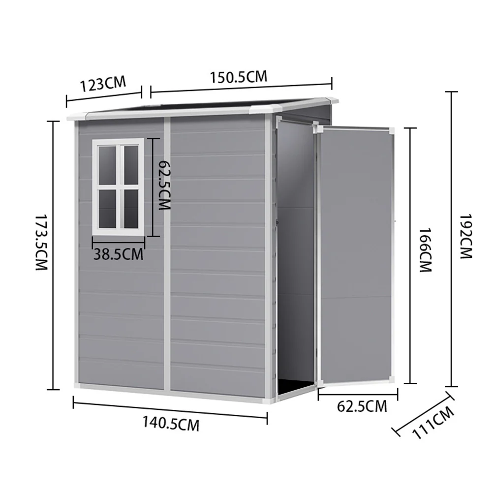 Breeins Garden Plastic Storage And Tool Shed With Lockable Door And Window - Image 9