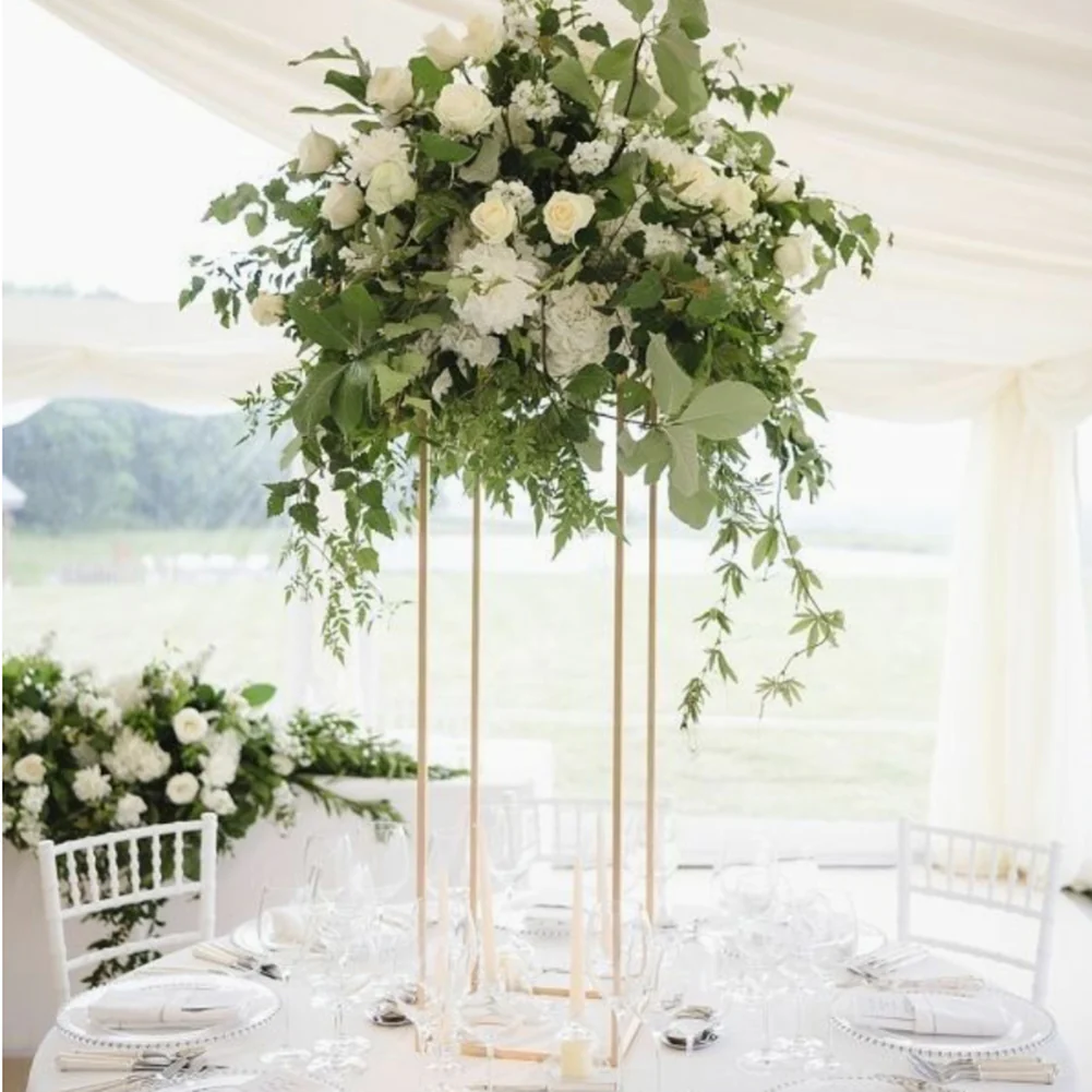 Breeins Gold Flower Vase Column Stand for Home Party Wedding Decorations