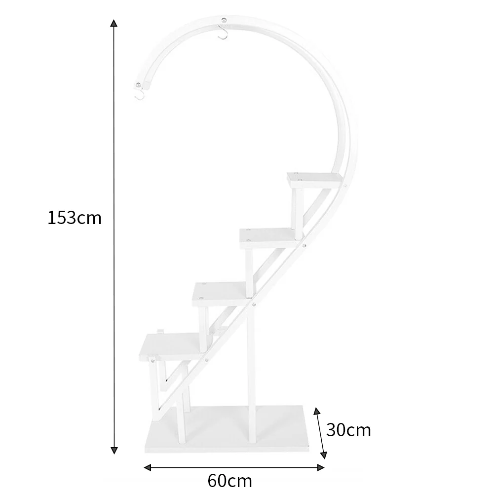 Breeins Indoor Arc Plant Stand with Shelves - Image 4