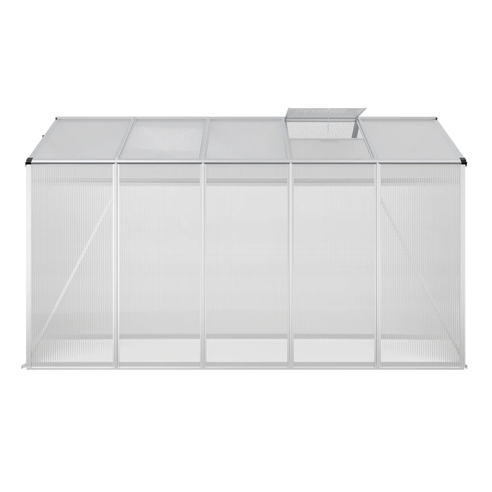 Breeins Large Aluminium Polycarbonate Garden 6 X 10ft Greenhouse - Image 5