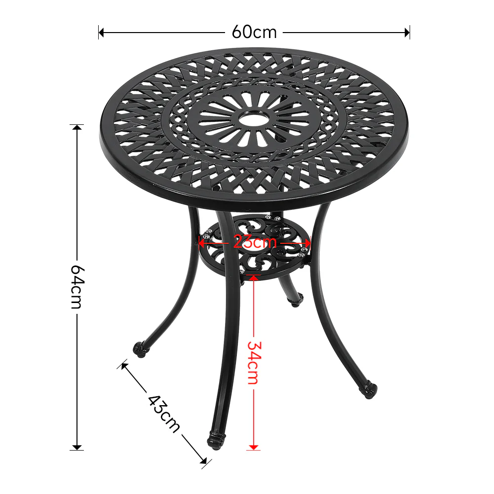 Breeins Outdoor Round Patio Table with Umbrella Hole - Image 7
