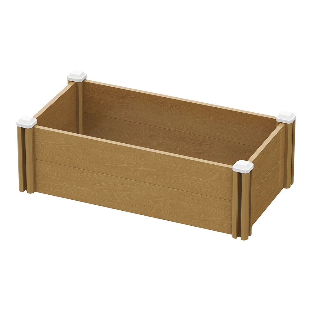 Breeins Plastic Wood-Grain Raised Garden Bed Planter