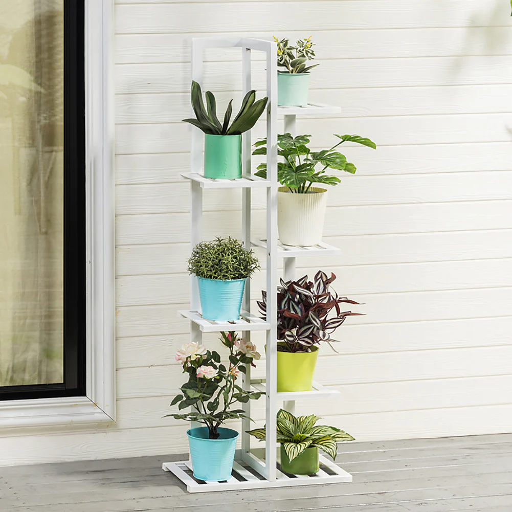 Breeins Rustic Wooden Multi-Tiered Potted Plant Stand - Image 2