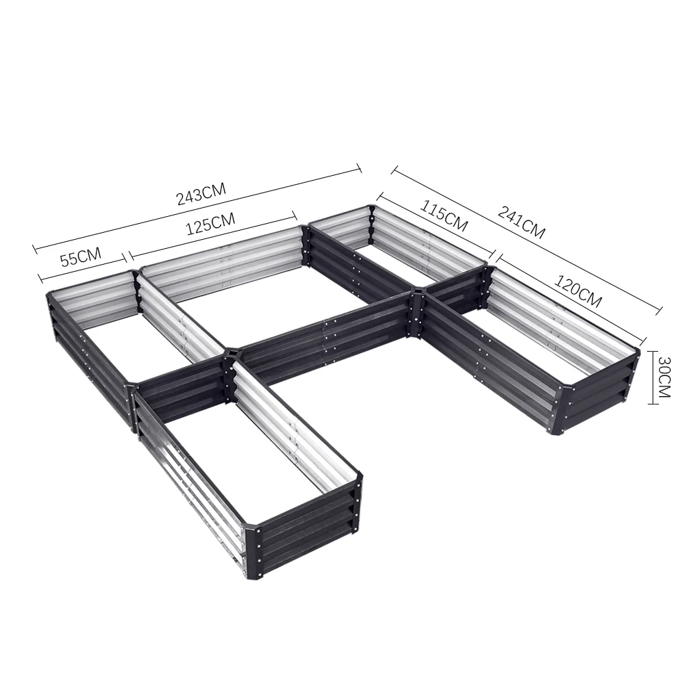 Breeins U-shaped Raised Garden Bed With 5 Compartments - Image 8