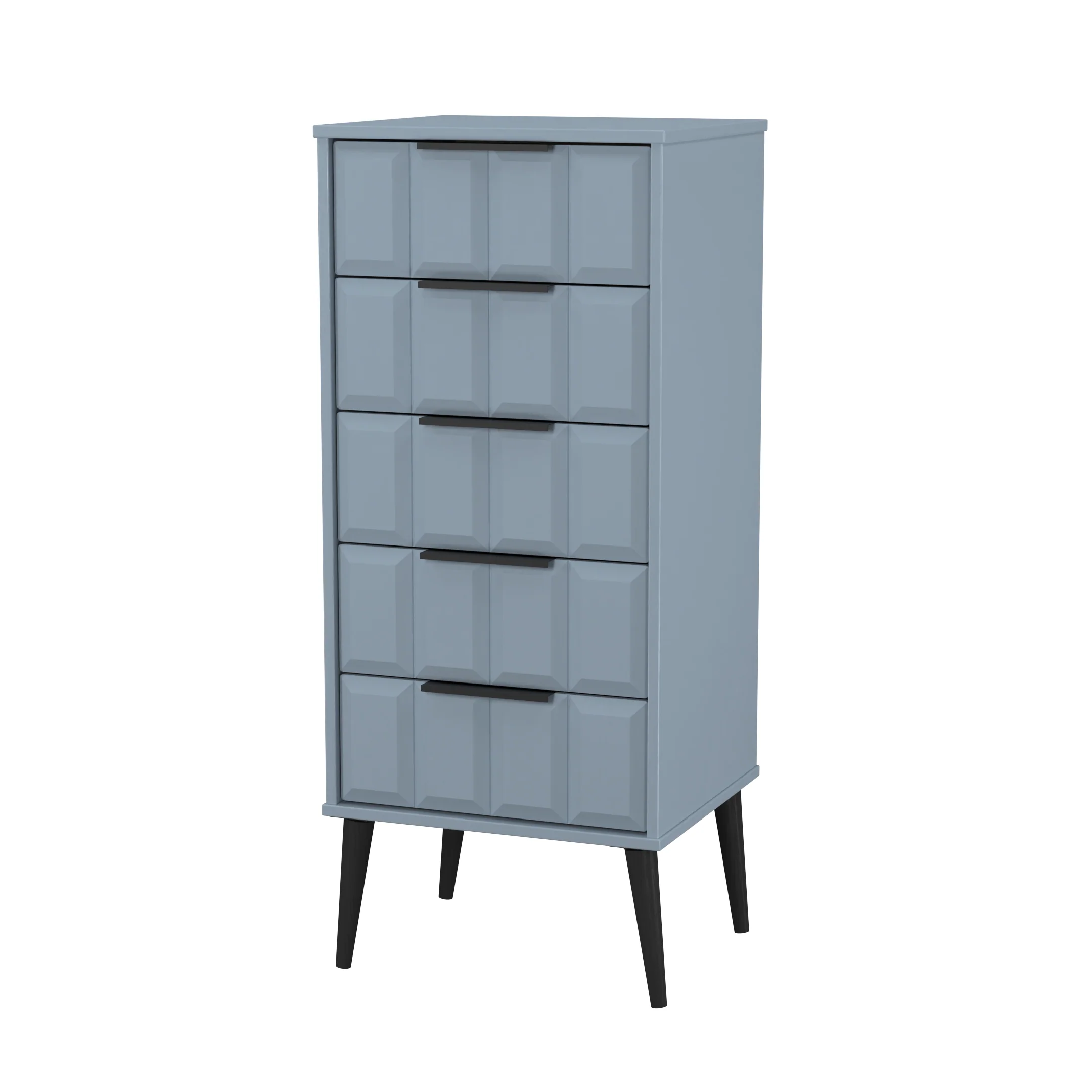 Bremen Ready Assembled 5 Drawer Tallboy in Denim Blue - Image 3