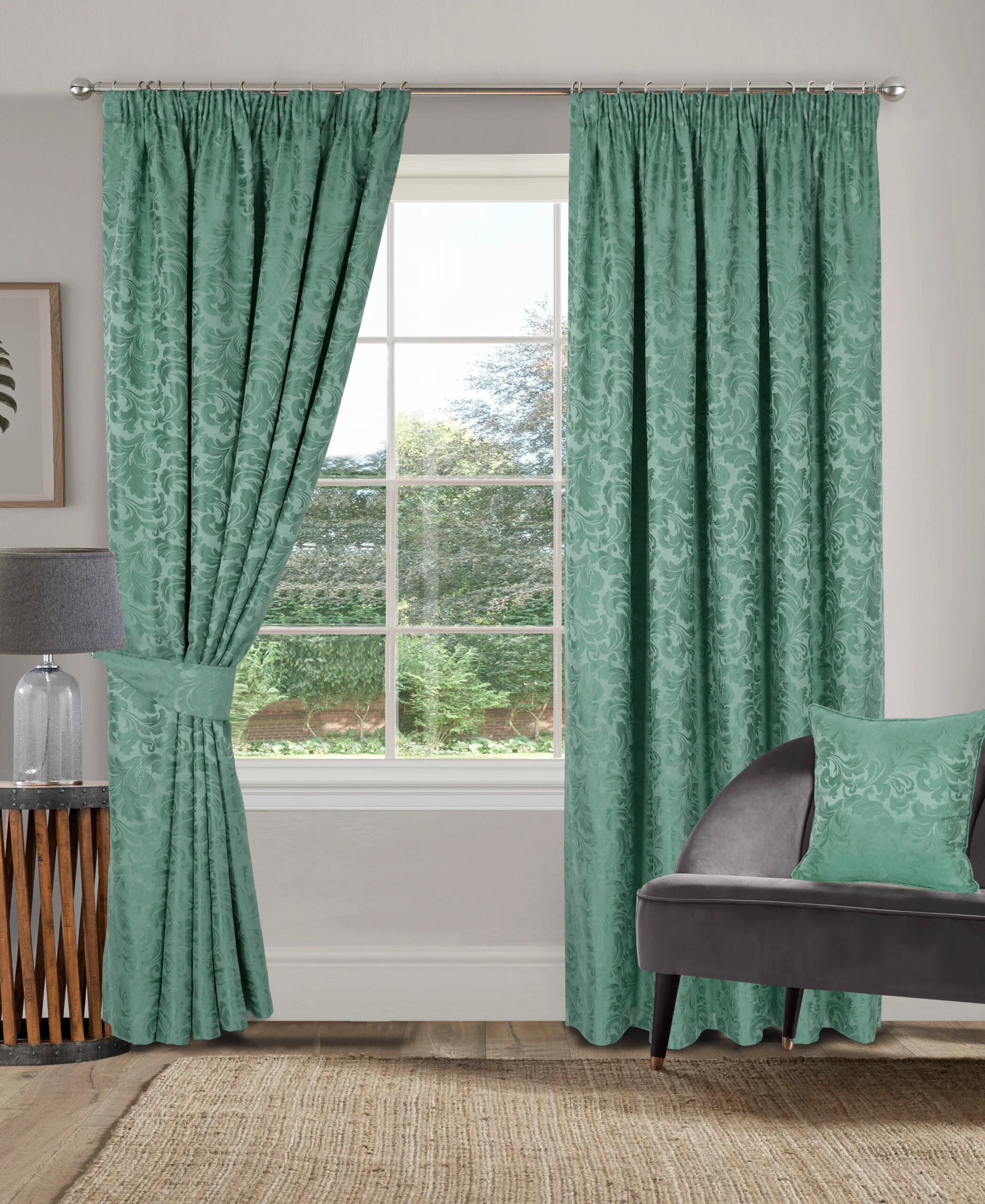 BUCKINGHAM GREEN CUSHION COVER - Image 2