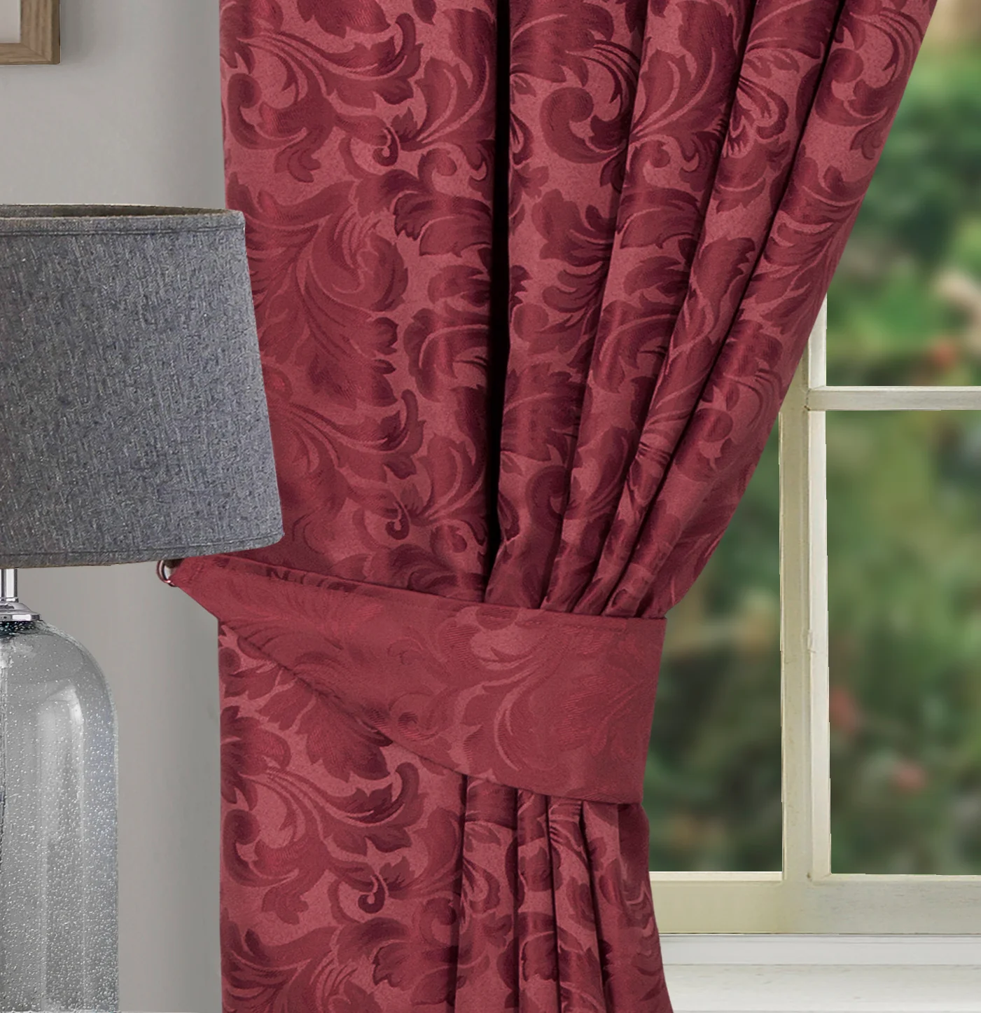 BUCKINGHAM WINE POLYESTER FILLED CUSHION COVER - Image 2