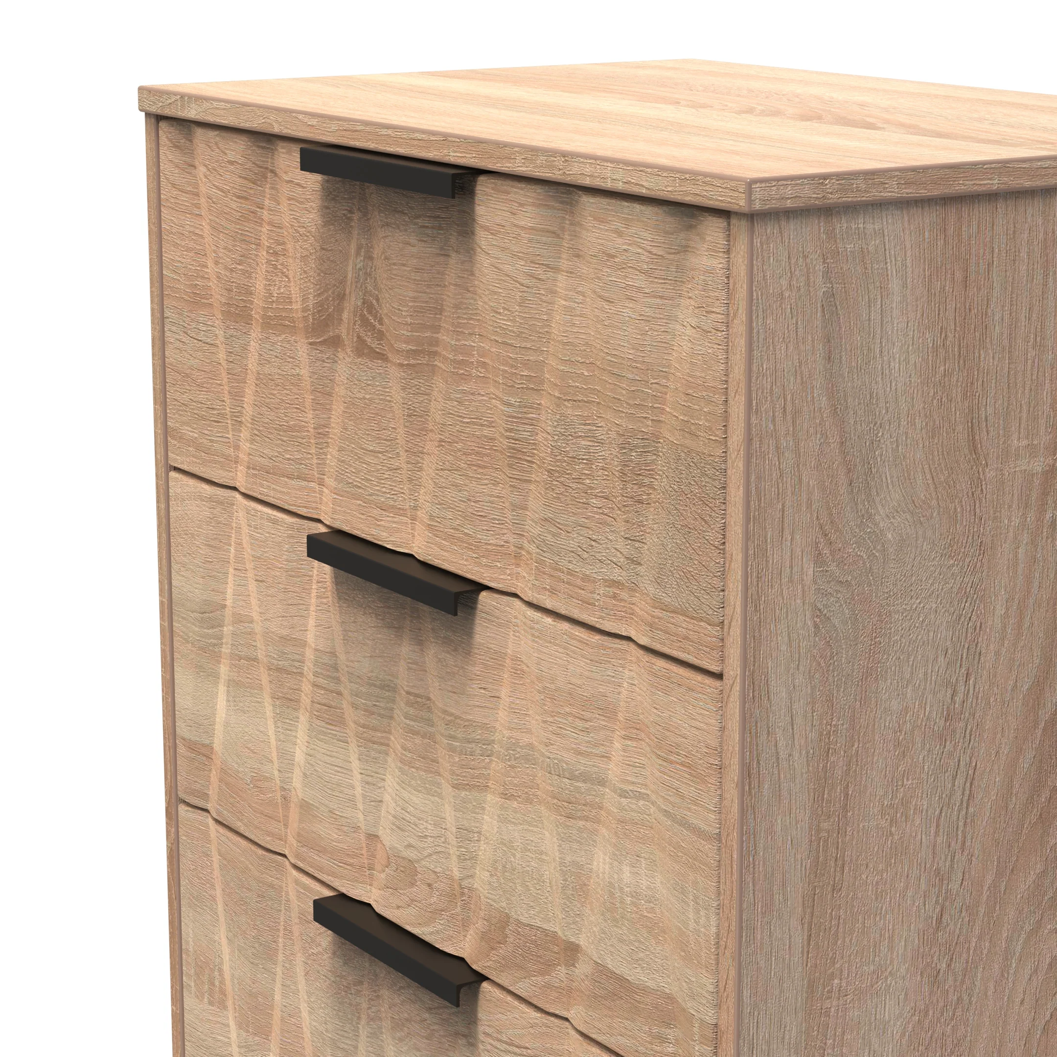 Calgary Ready Assembled 3 Drawer Midi Deep Chest in Bardolino Oak - Image 4