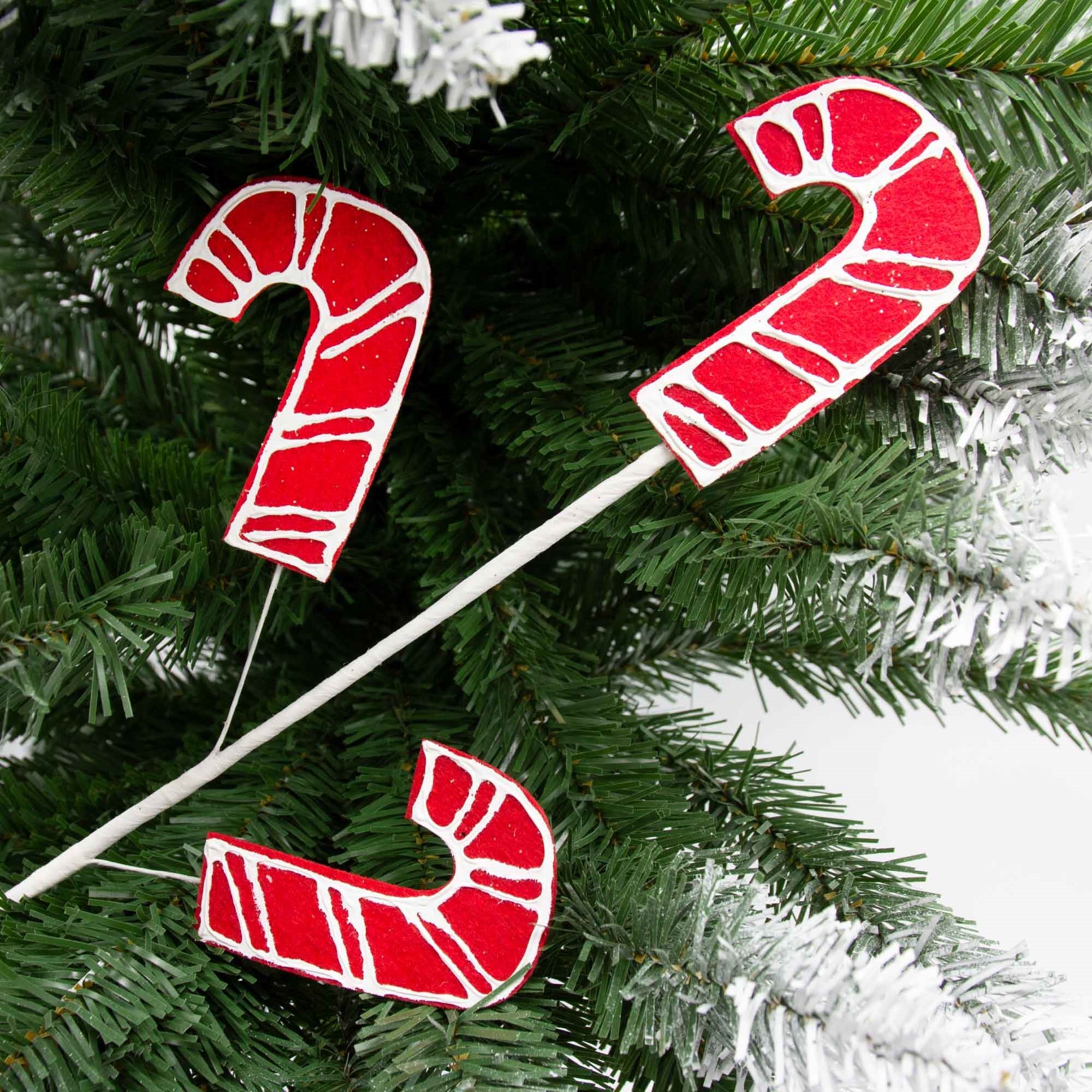 Candy Cane Stem Pick Christmas Decoration - Image 3