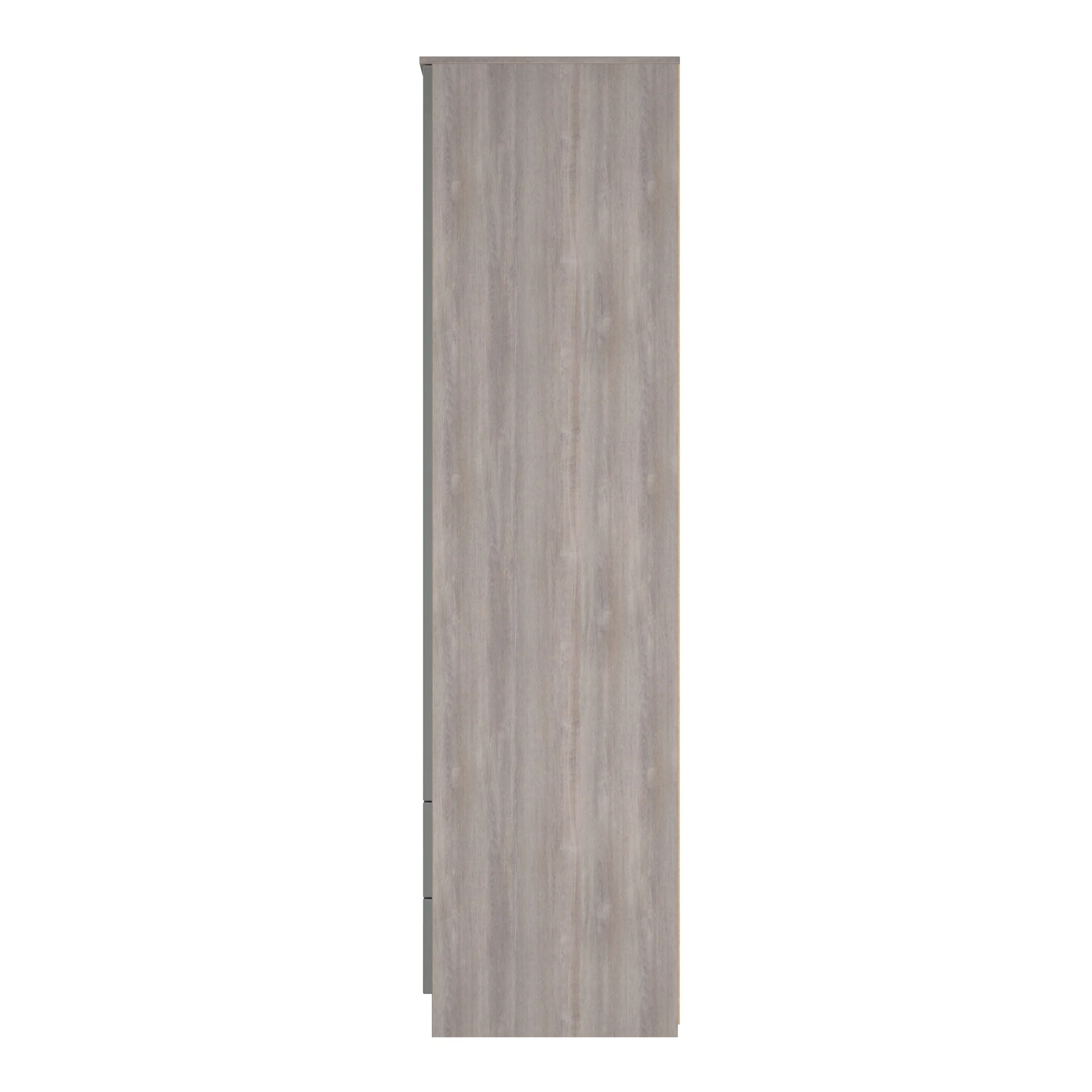 Cannes Ready Assembled 2 Door 2 Drawer Wardrobe in Grey Gloss & Grey Oak - Image 3