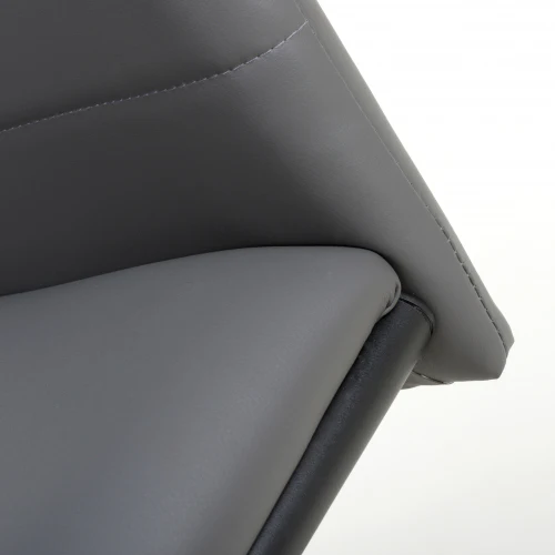 Carlisle Leather Effect Grey Dining Chair - Image 9