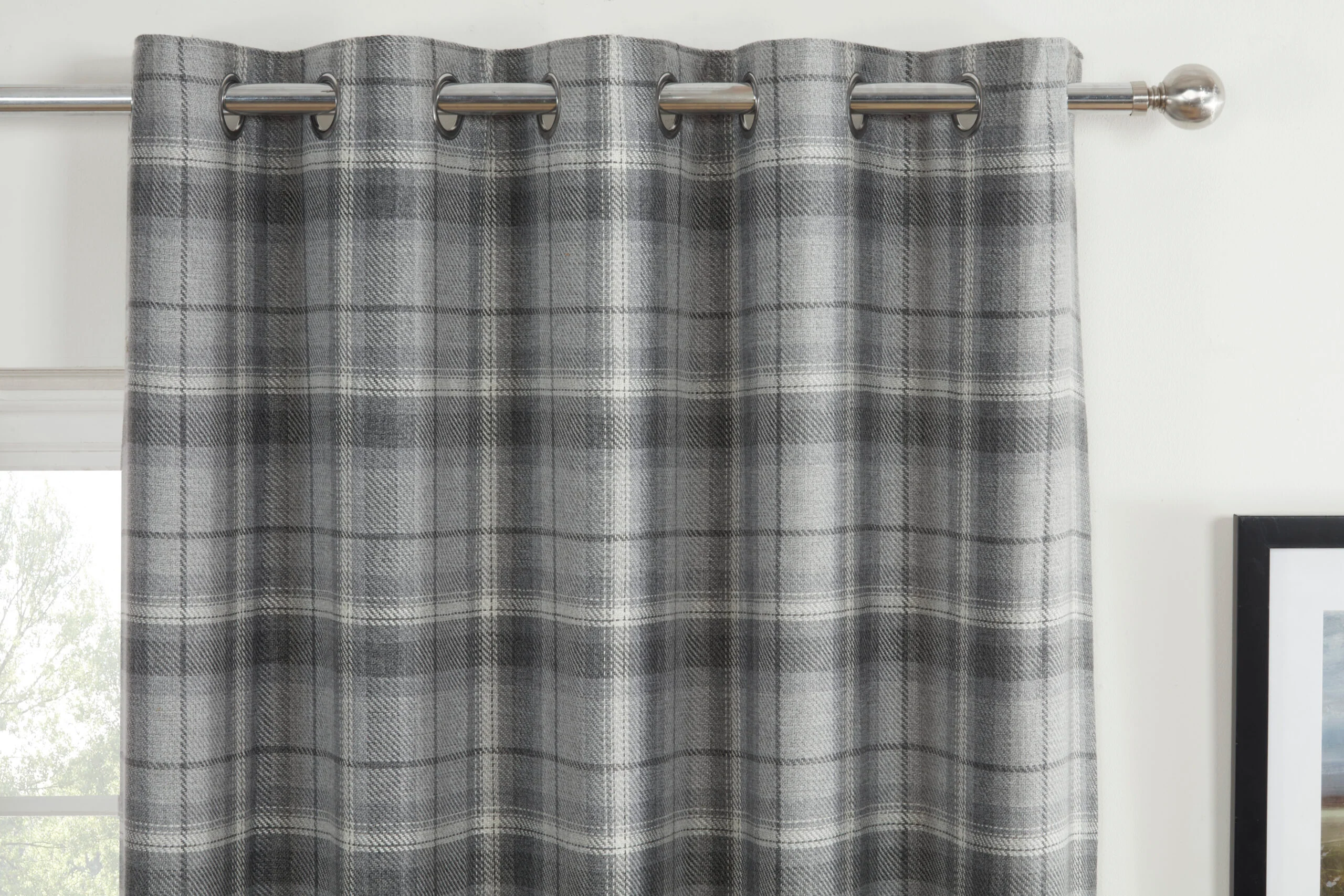 CARNOUSTIE GREY EYELET CURTAINS - Image 2